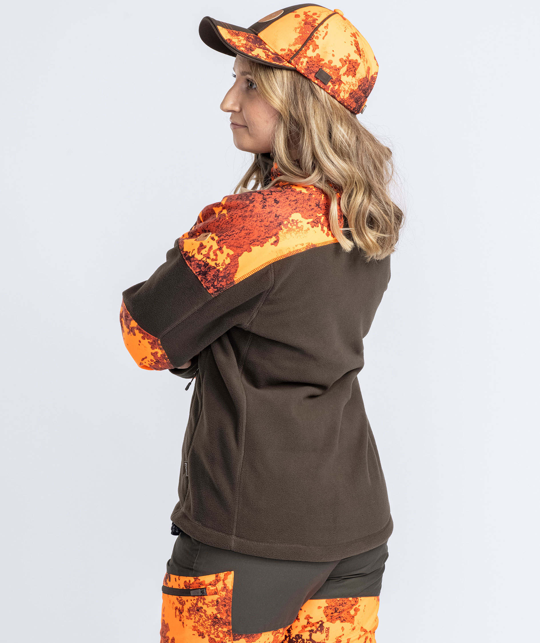 Pinewood&nbsp;Sm&aring;land Hunters Camou dame fleecejakke, Hunting Brown/Strata Blaze, large image number 9