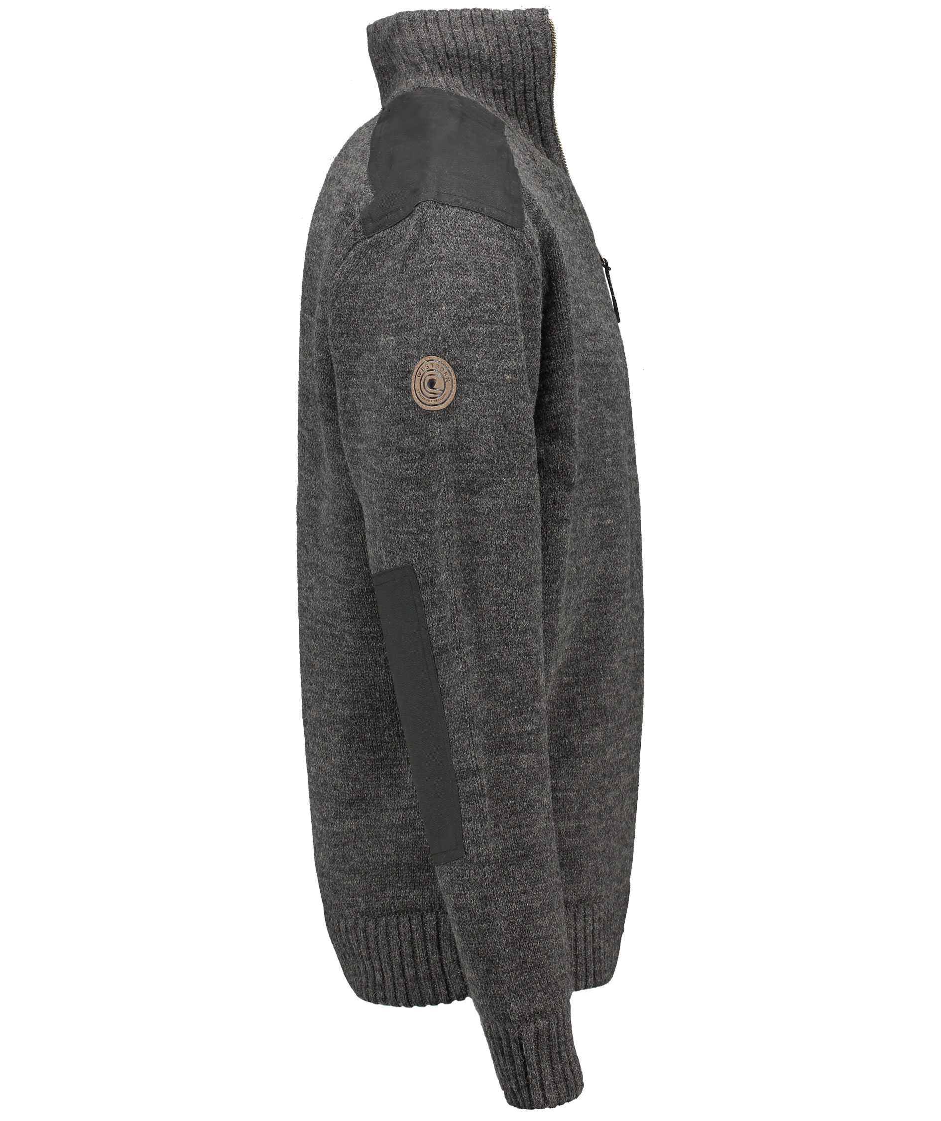 Westborn windbreaker knitted pullover, Charcoal Melange, large image number 3