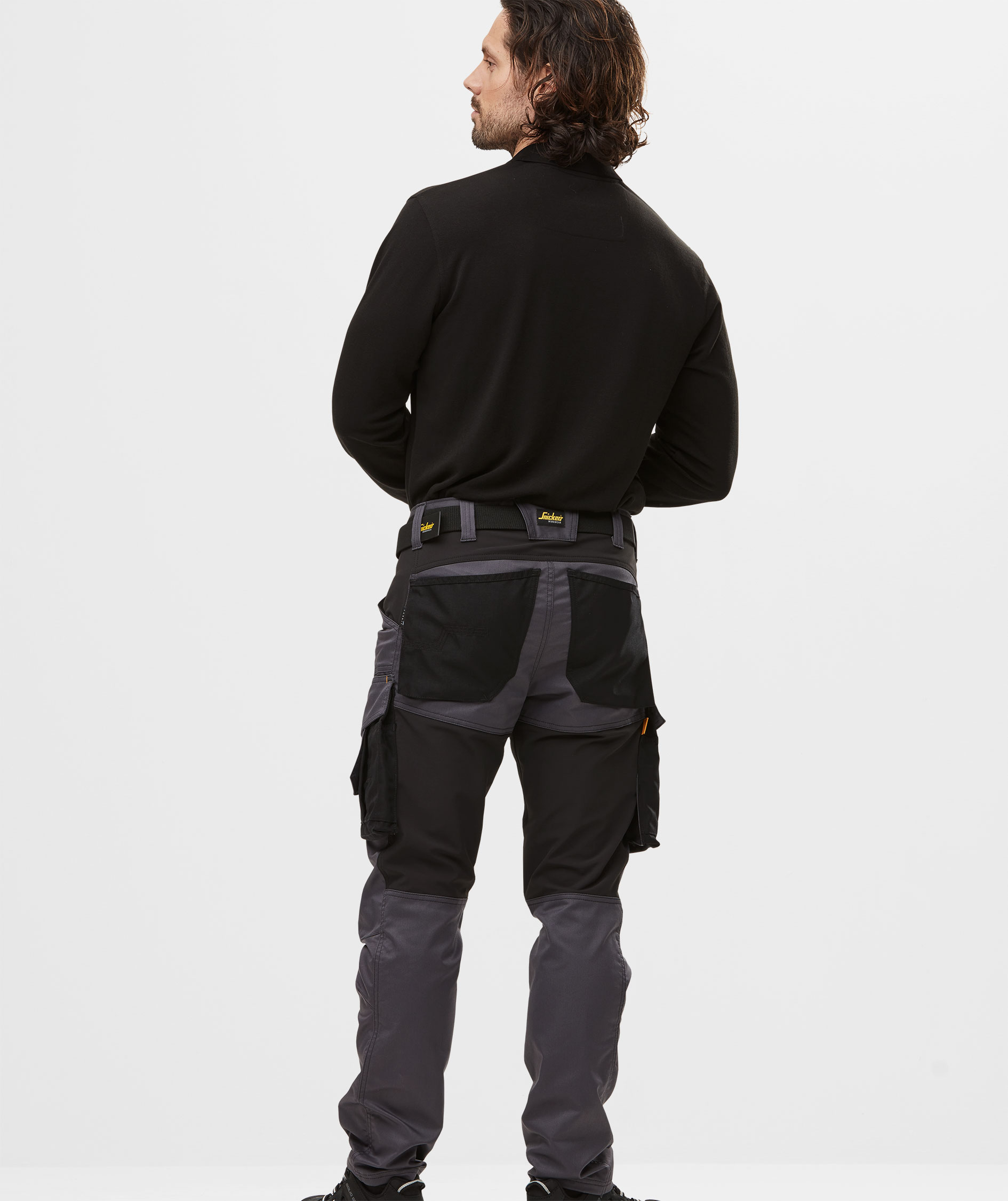Snickers langermet polo T-skjorte 2608, Svart, large image number 3