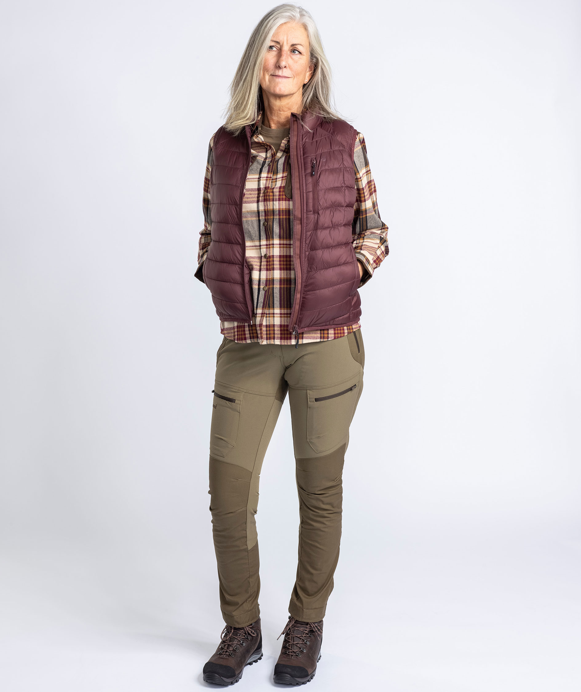Pinewood Abisko Insulation vatteret damevest, Earth Plum, large image number 11