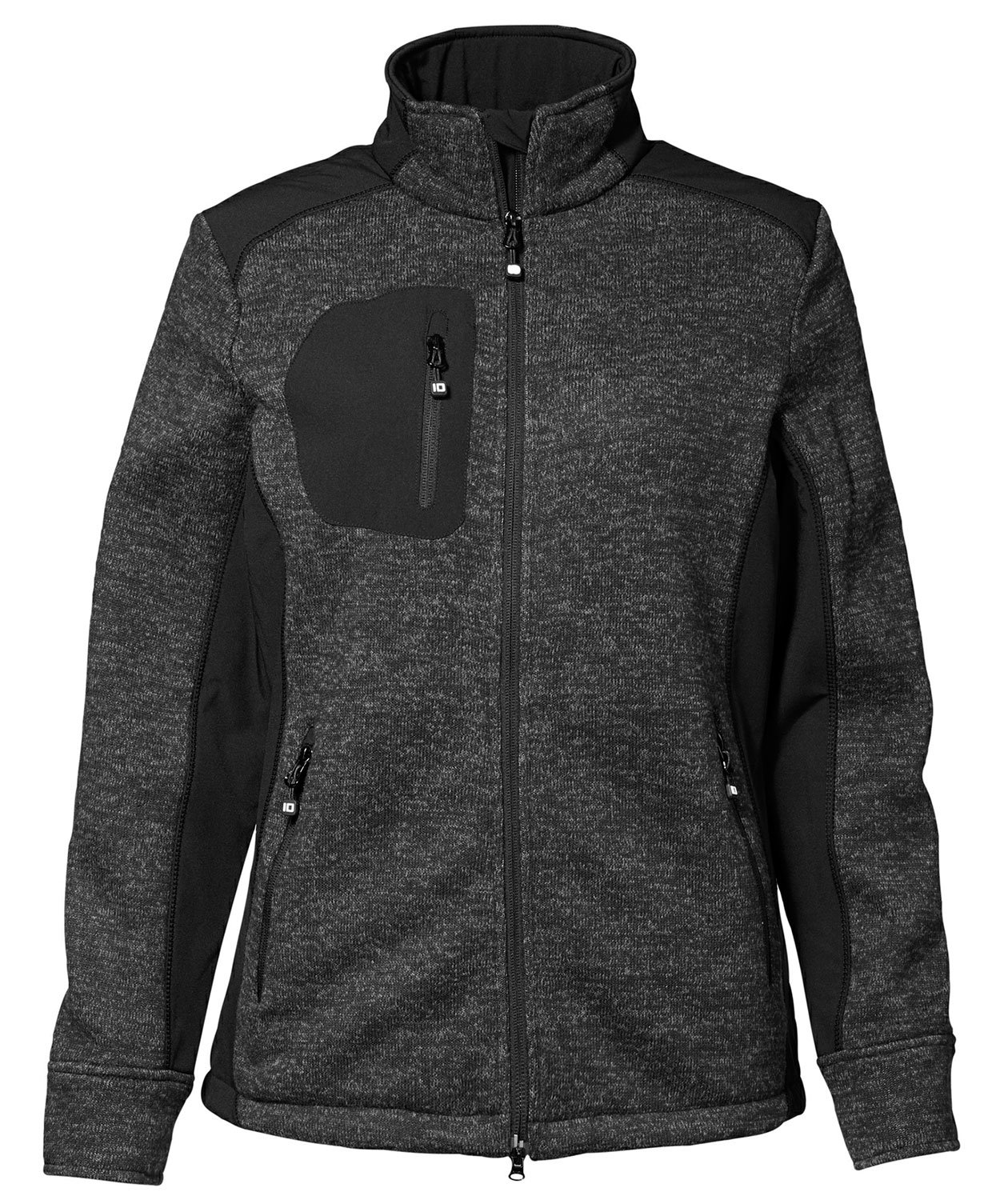 ID Damen Strickfleece Jacke, Graphitgrau Melange, Graphitgrau Melange, swatch