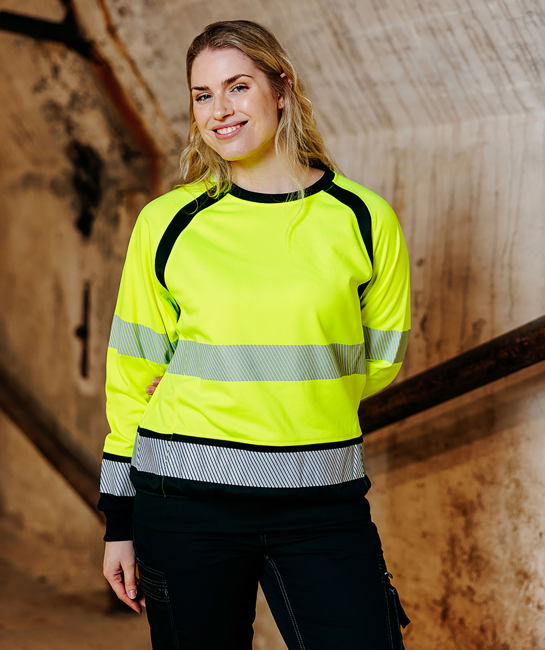 YOU Frontline women's sweatshirt, Safety yellow