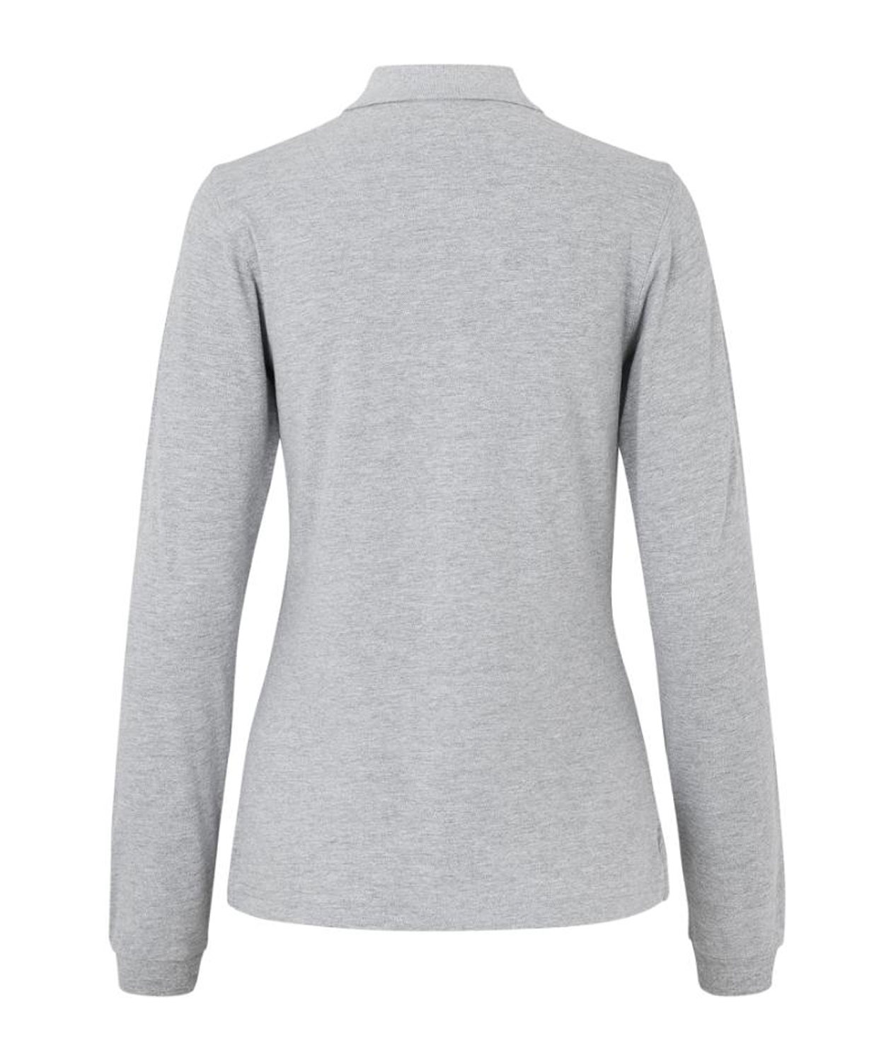 ID langermet dame polo T-skjorte mit Stretch, Gr&aring; melange, large image number 2
