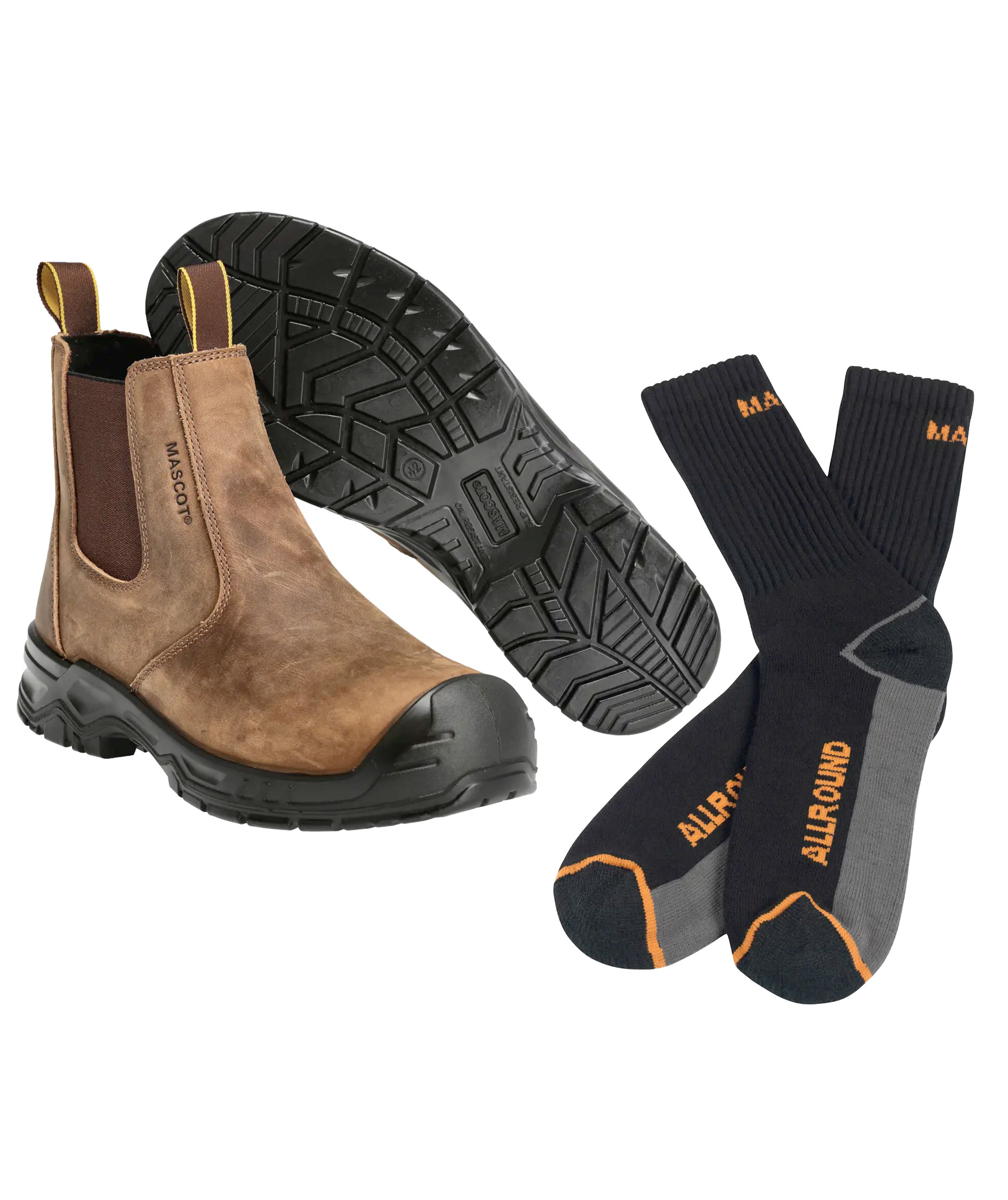 Mascot safety boots and socks set