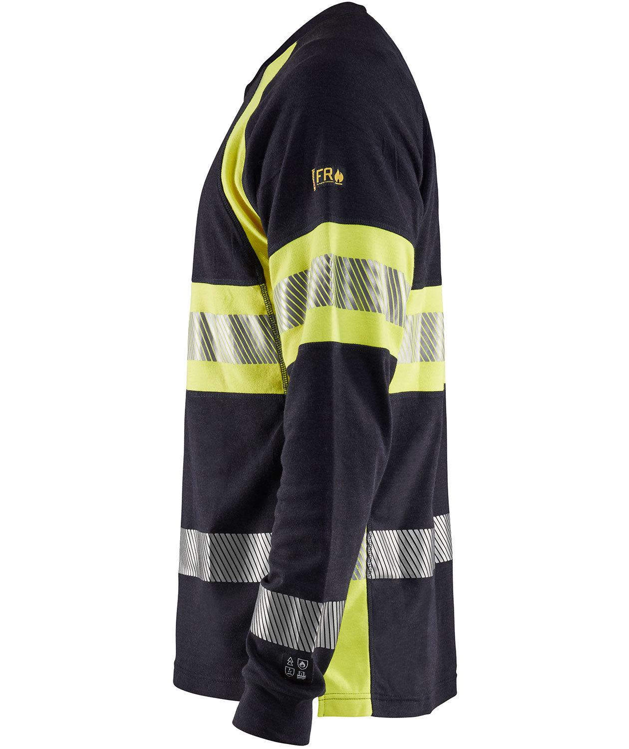 Bl&aring;kl&auml;der Anti-Flame long-sleeved T-shirt, Marine/Hi-Vis yellow, large image number 2