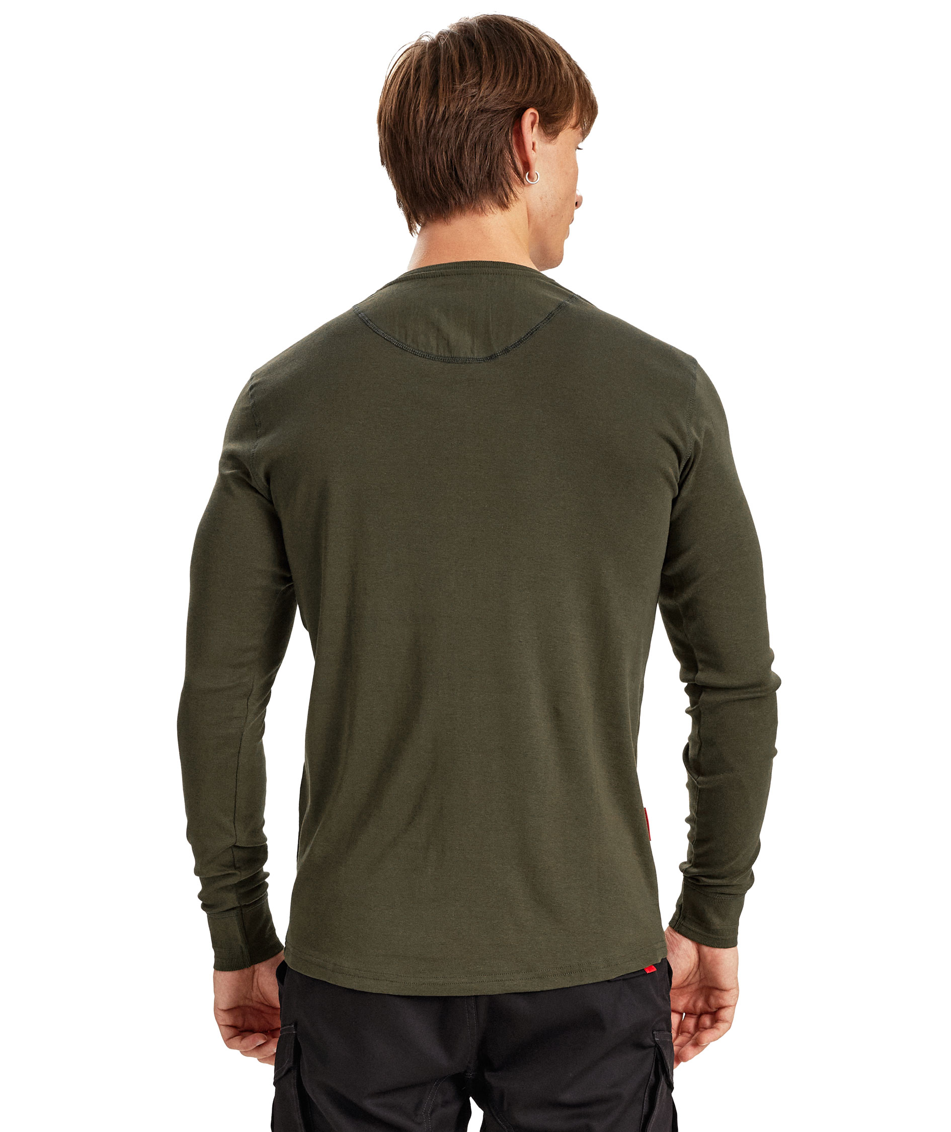 Engel Extend langermet Grandad T-skjorte, Forest green, large image number 3