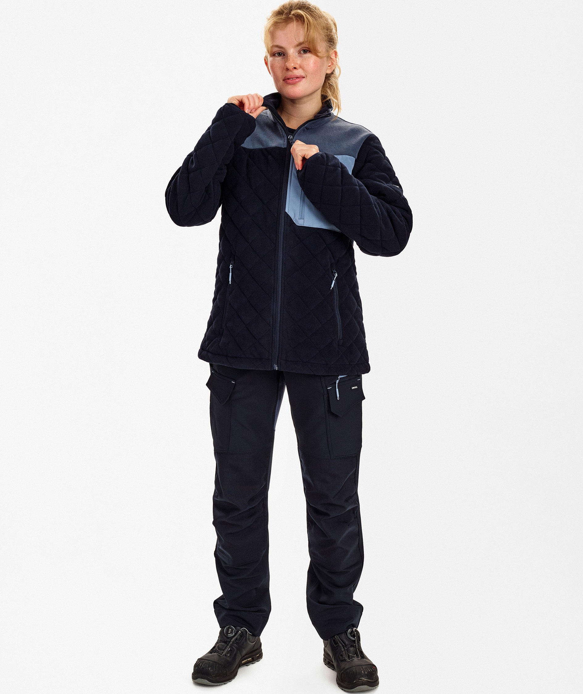 Engel Entire vadderad fleecejacka dam, Deep Blue/Dark Sea, large image number 2