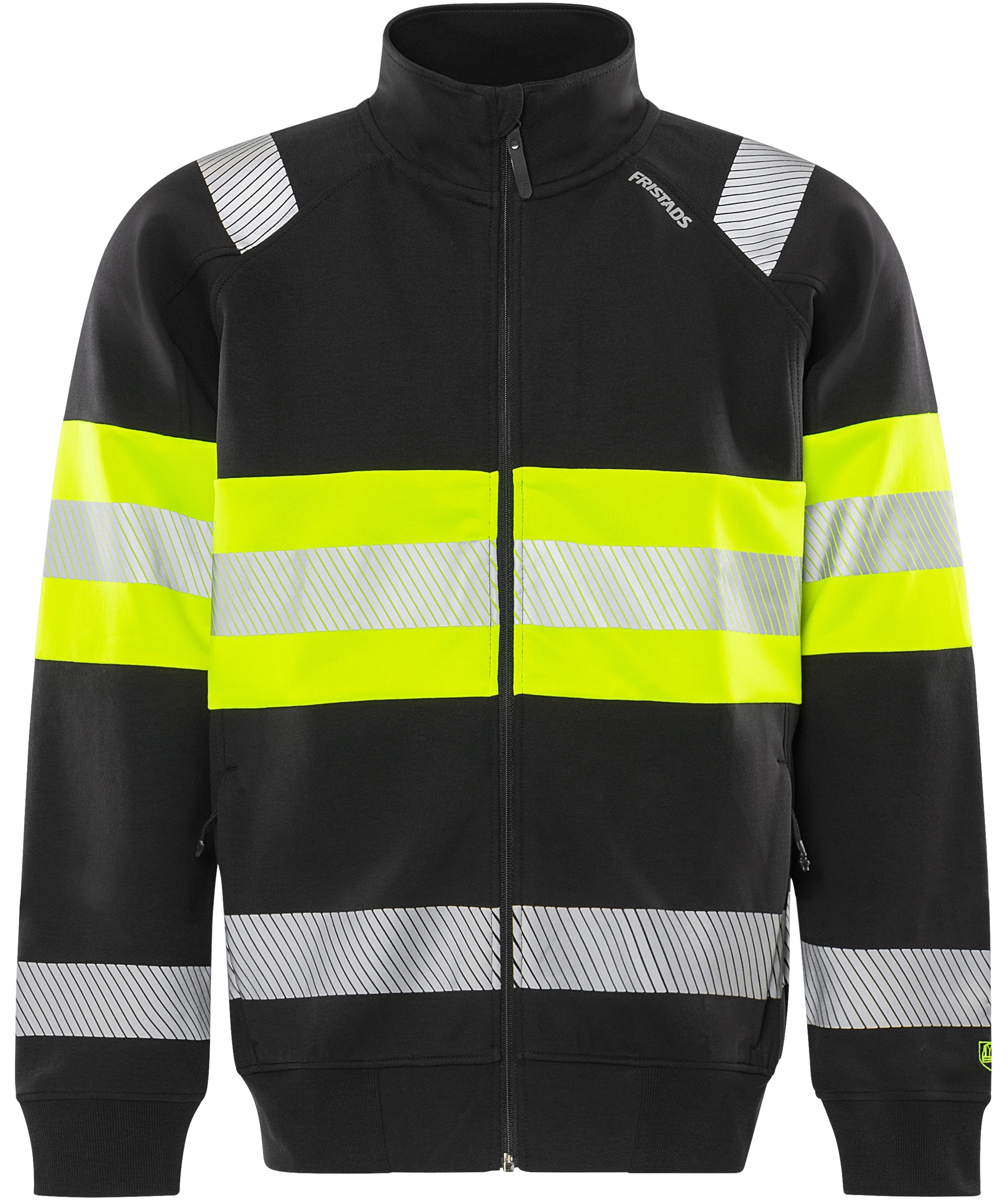 Fristads cardigan 7531 GKC, Hi-vis Gul/Sort
