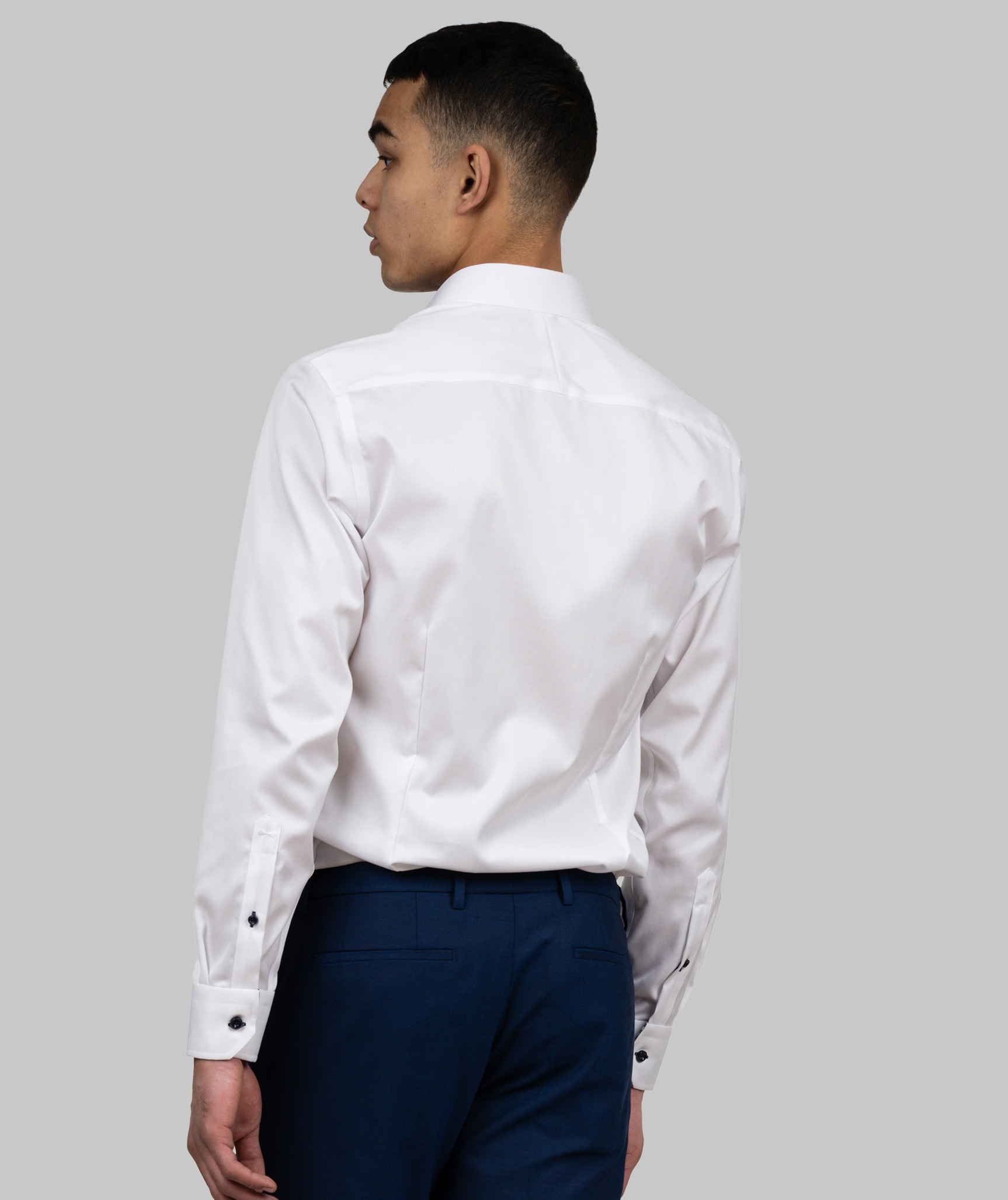 J. Harvest & Frost Twill Red Bow 20 slim fit skjorte, Hvid/navy, large image number 3