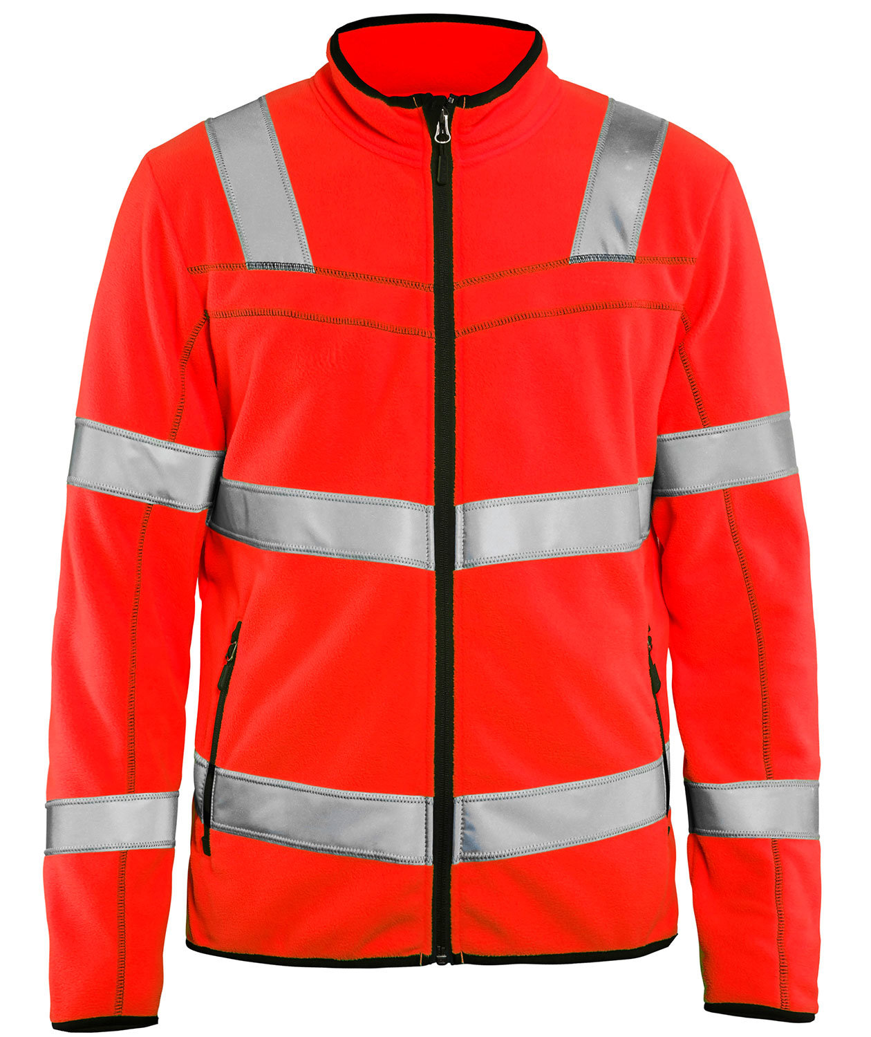 Bl&aring;kl&auml;der microfleecejakke, Hi-Vis R&oslash;d