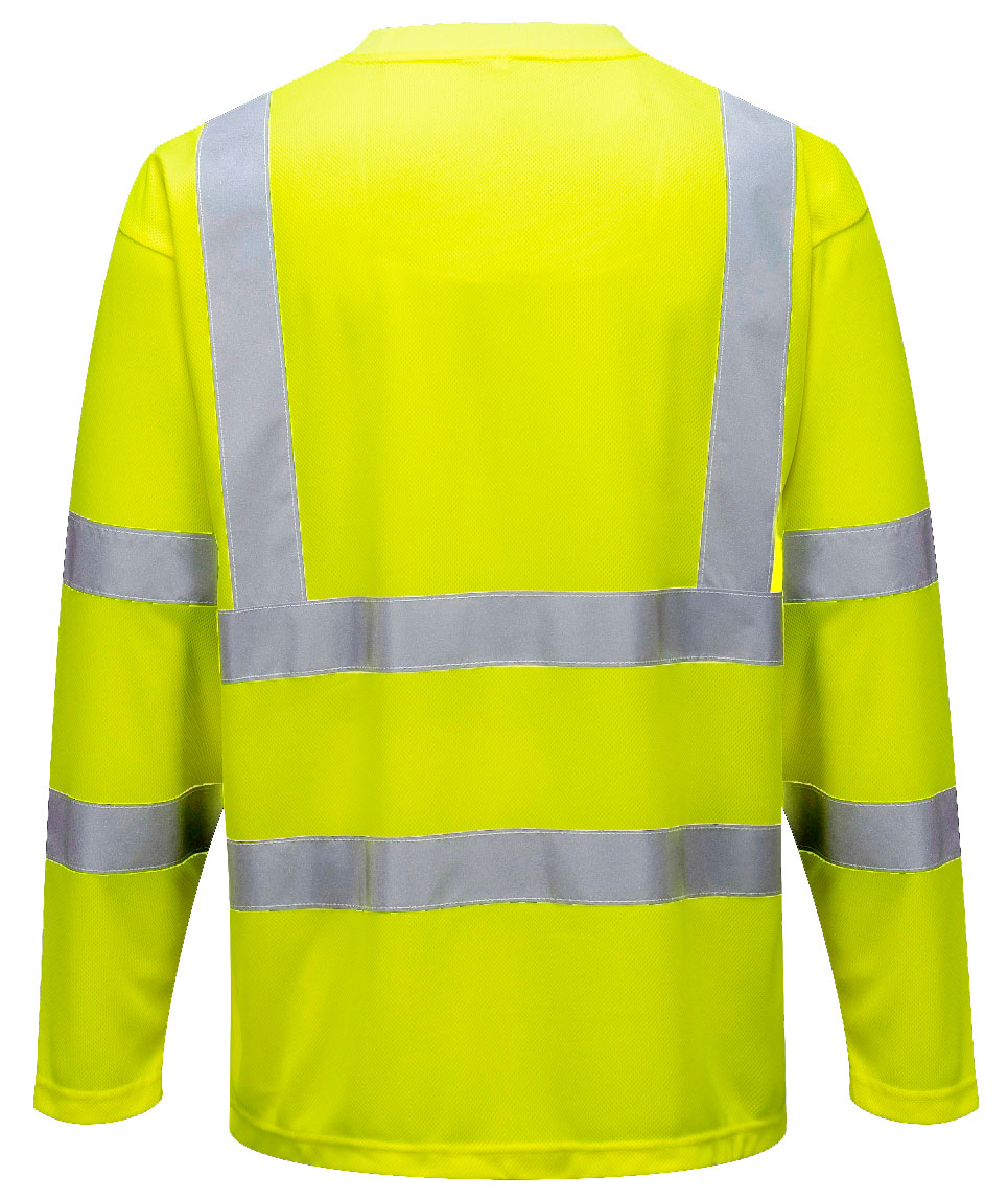 Portwest l&aring;ng&auml;rmad T-shirt, Varsel Gul