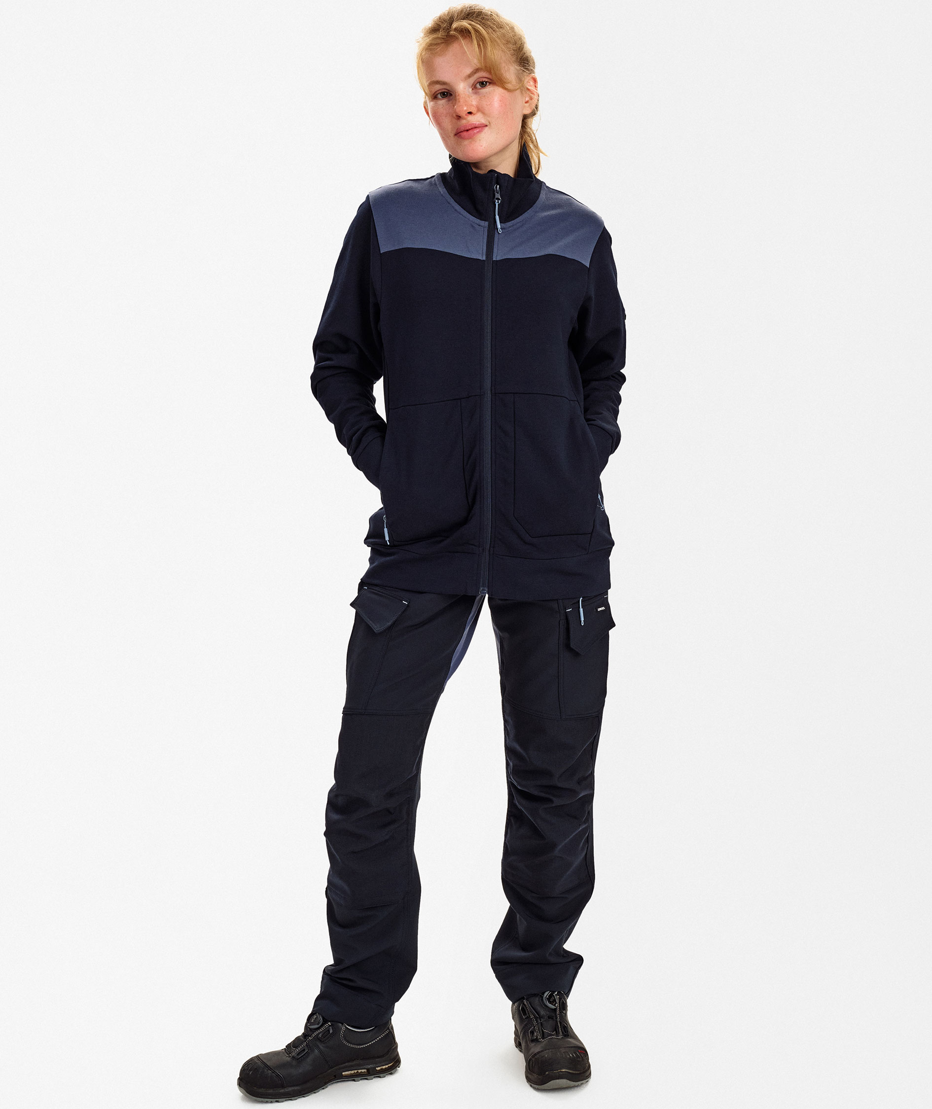 Engel Entire dame sweat cardigan, Deep Blue/Dark Sea, large image number 2