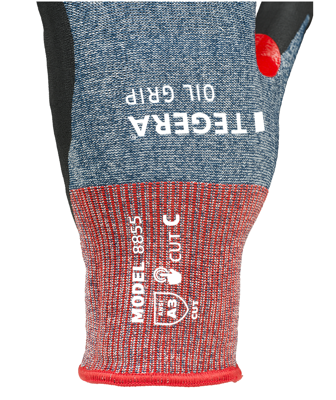 Tegera 8855 Oil grip sk&auml;rskyddshandskar Cut C, R&ouml;d/Svart, large image number 3