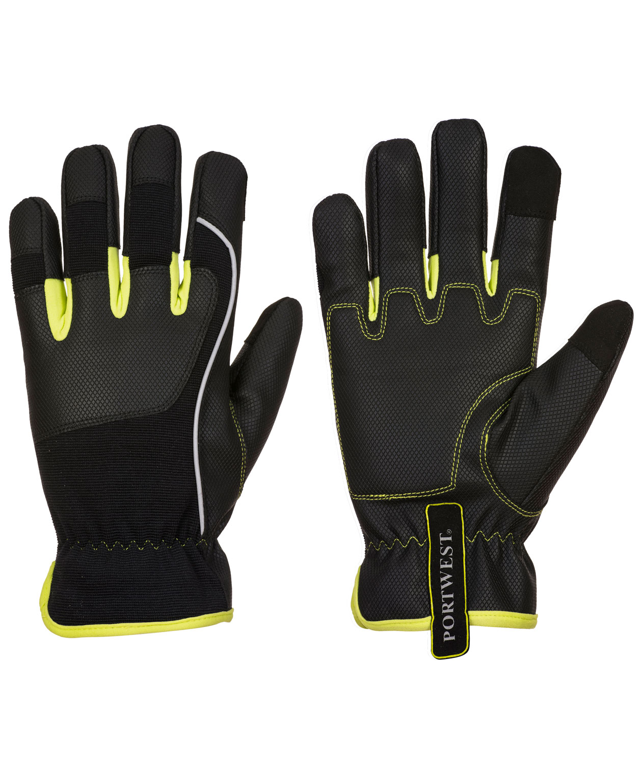 Portwest A771 cut protection gloves Cut B, Black/Yellow, large image number 0