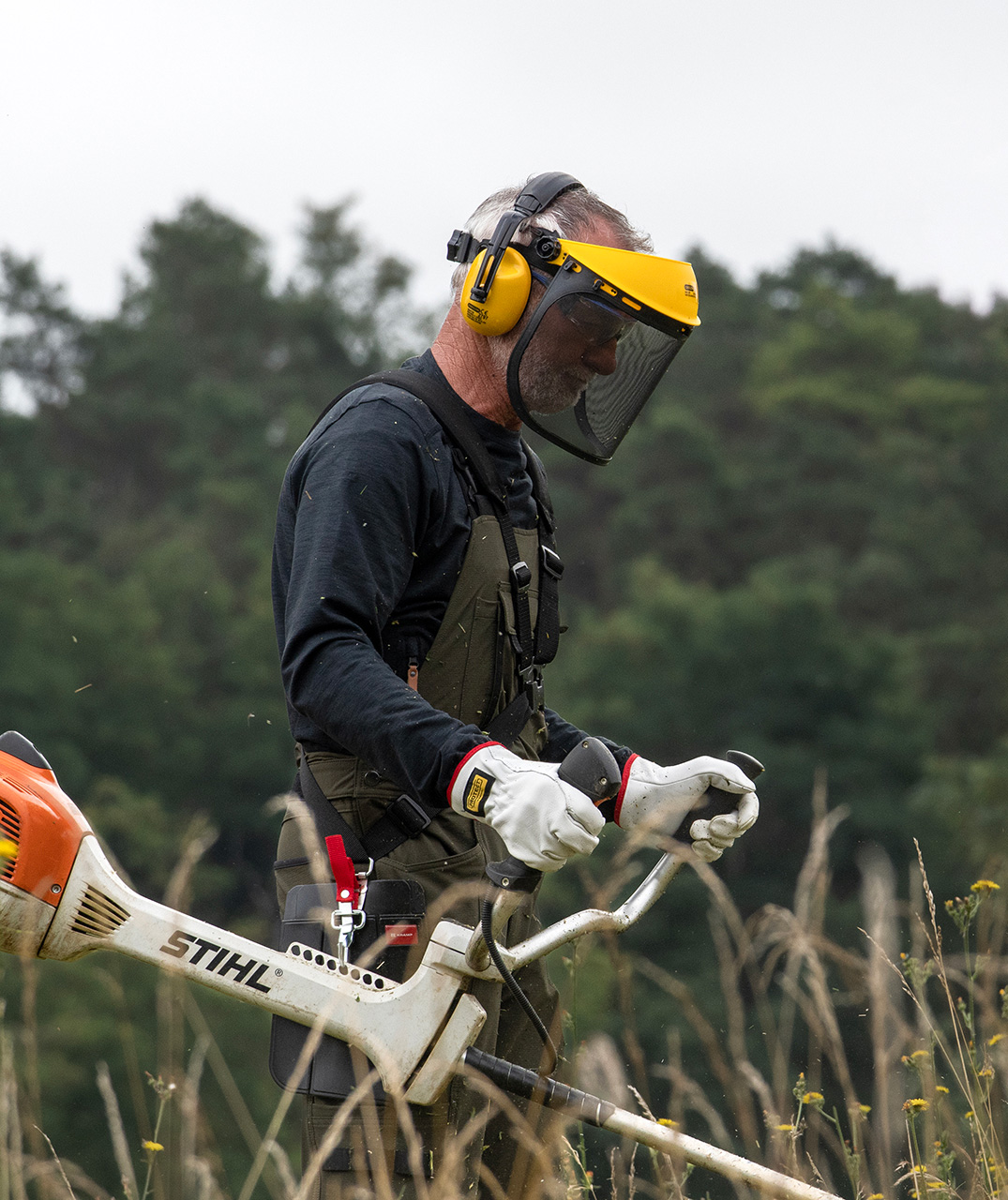 Kramp arbejdshandsker i oksel&aelig;der, Hvid