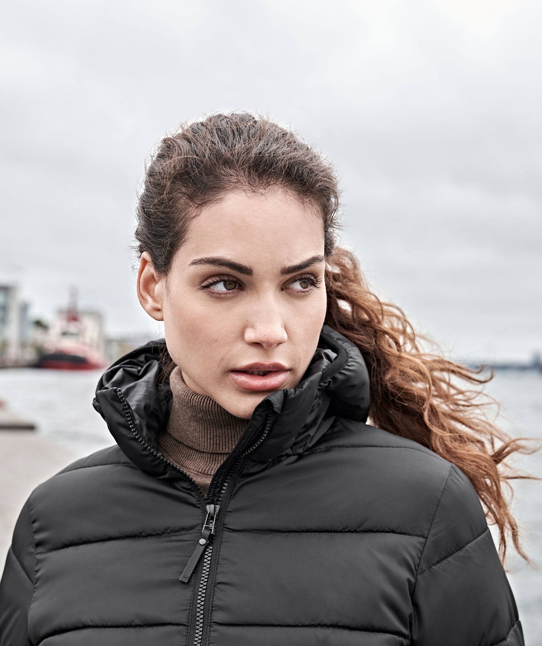 Tee Jays Lite Hooded jacka dam, Svart, large image number 5