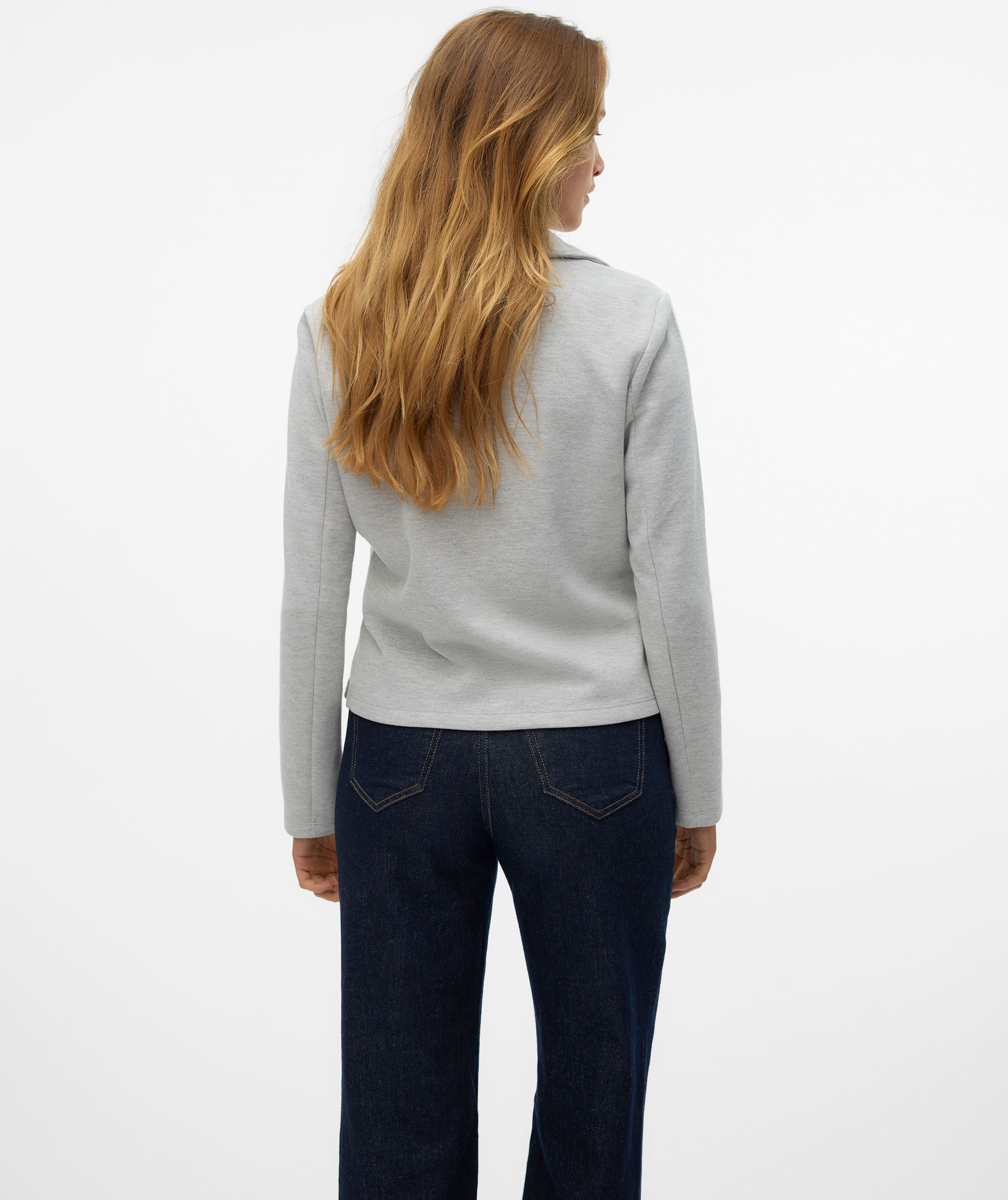 Vero Moda VMEMMA women's regular fit blazer, Light Grey Melange, large image number 2