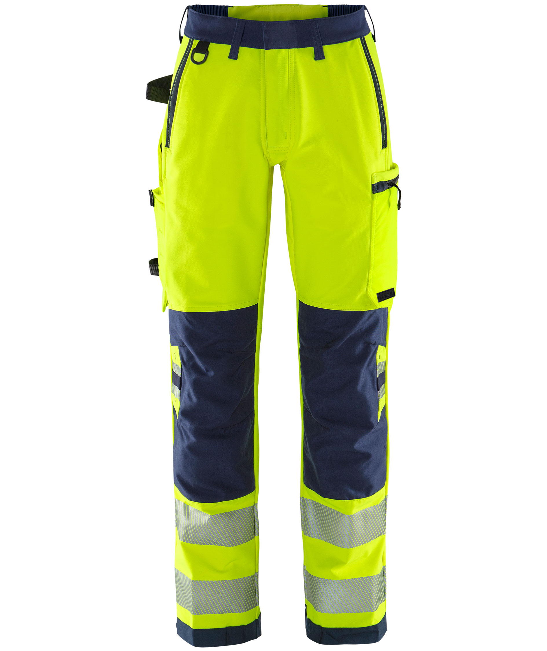 Fristads Green 2665 GSTP arbetsbyxa dam full stretch, Varsel yellow/marinbl&aring;