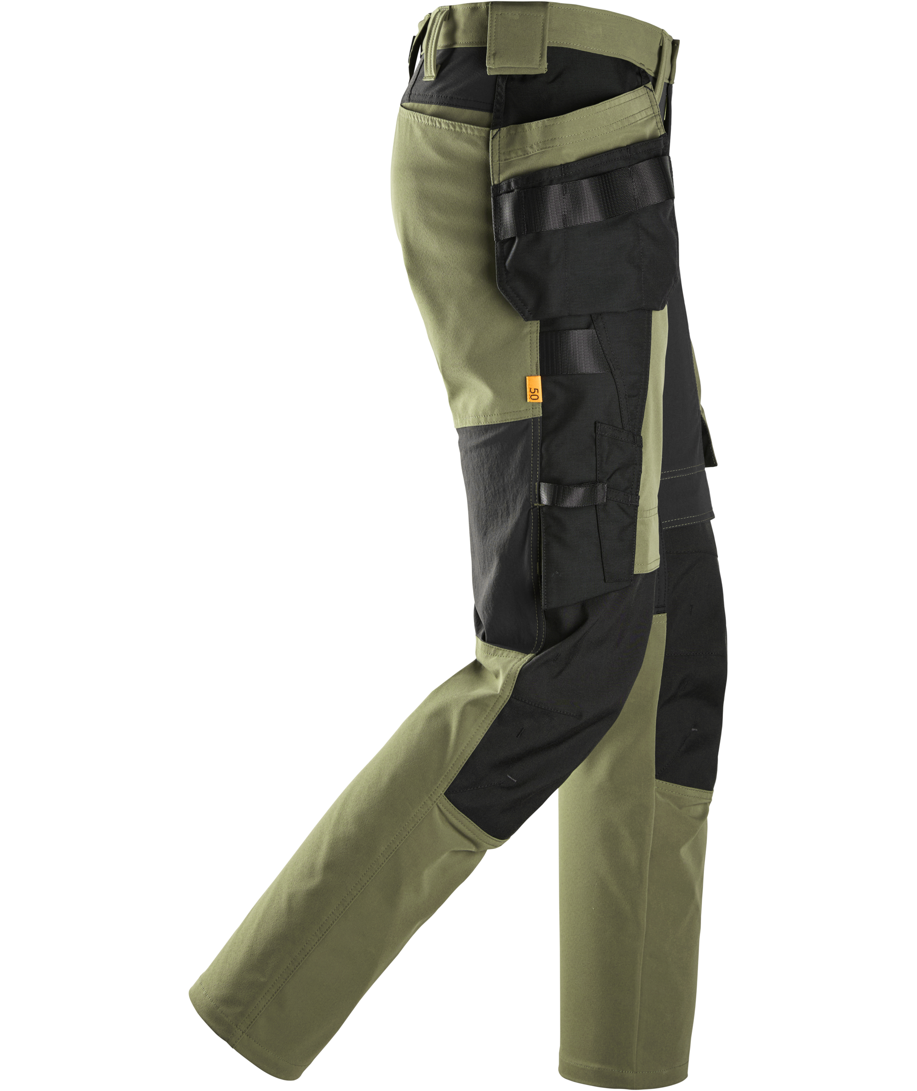 Snickers AllroundWork hantverksbyxa 6218 full stretch, Khaki Green/Black, large image number 4