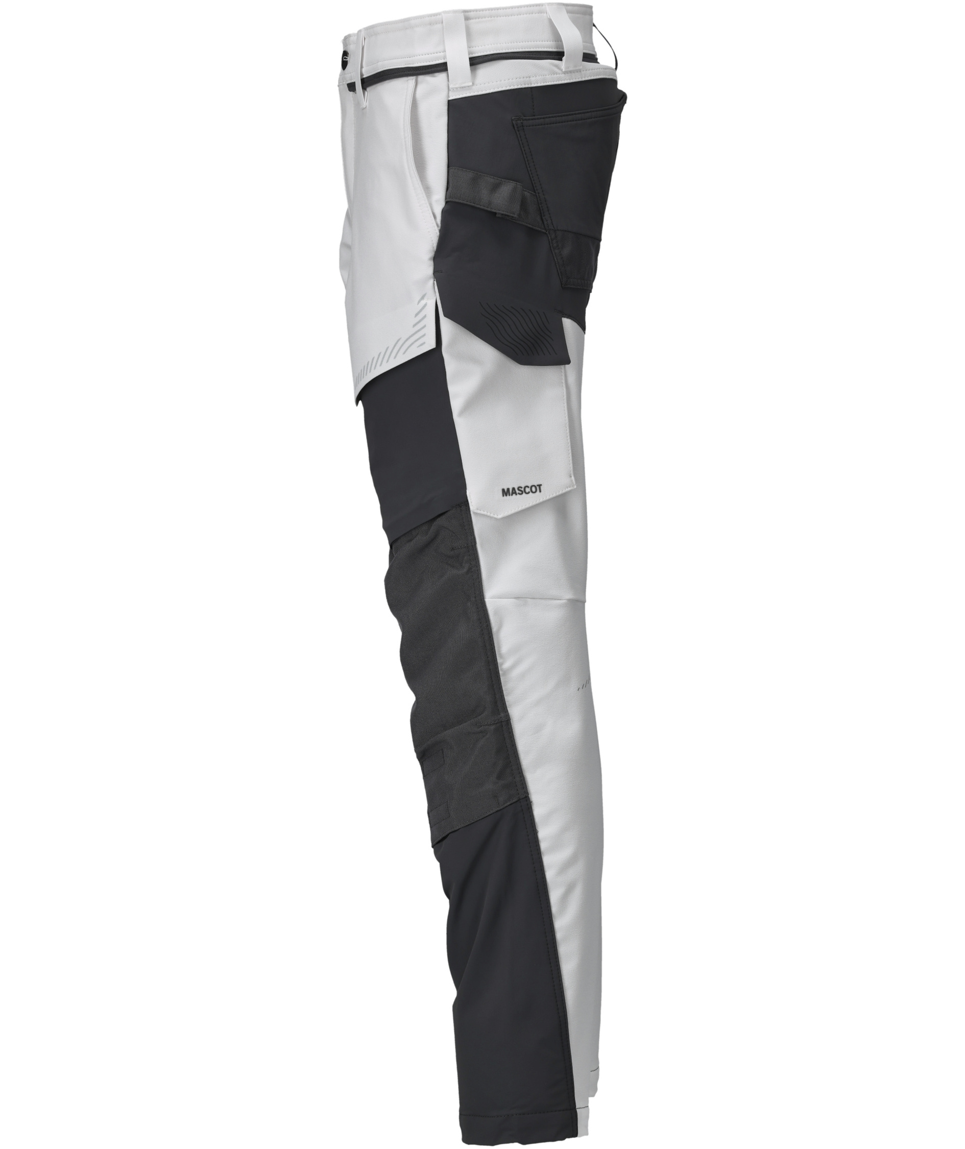 Mascot Customized arbejdsbukser full stretch, Hvid/Stengr&aring;, large image number 3