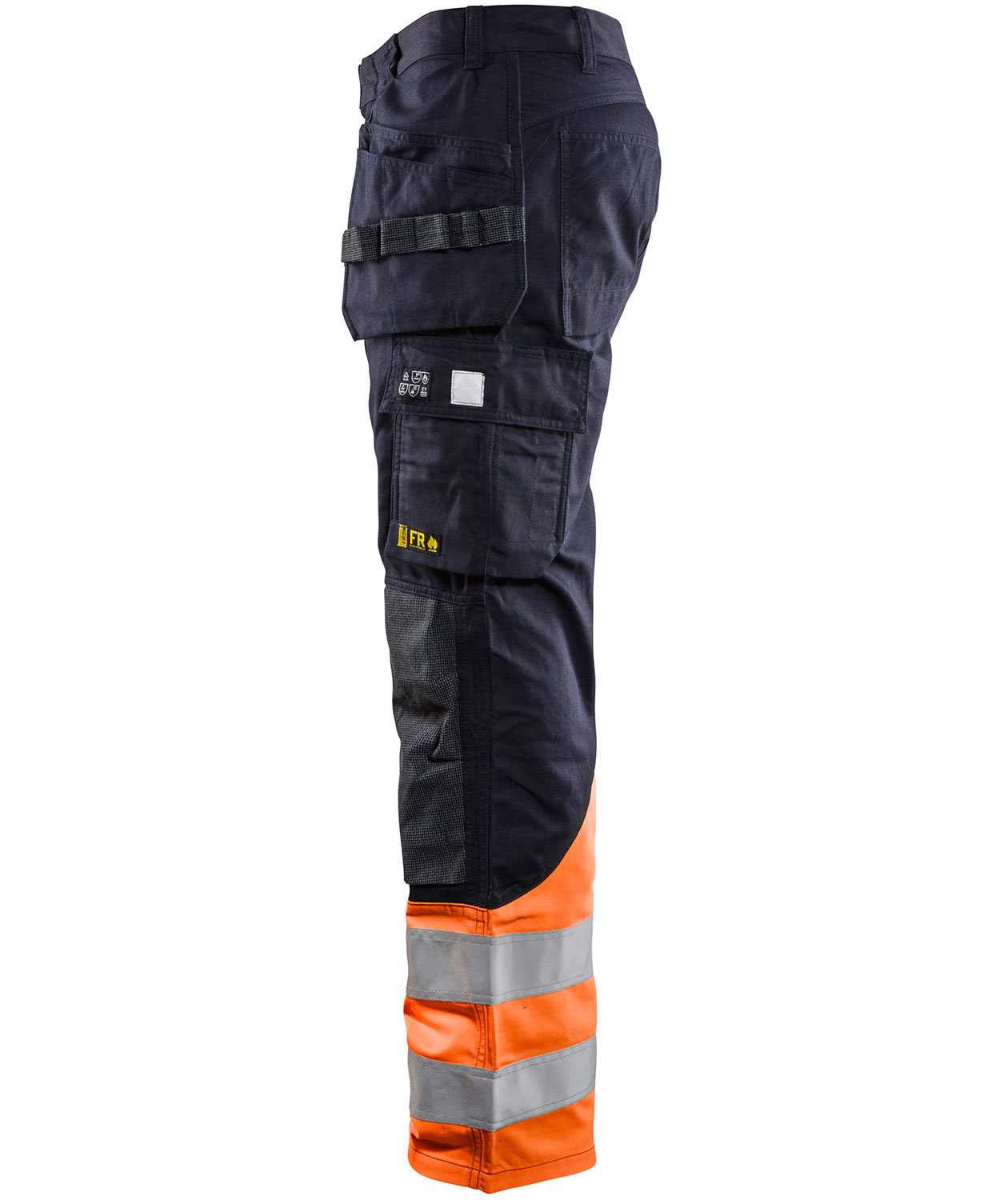 Bl&aring;kl&auml;der Multinorm hantverksbyxa, Marinbl&aring;/Varselorange, large image number 2