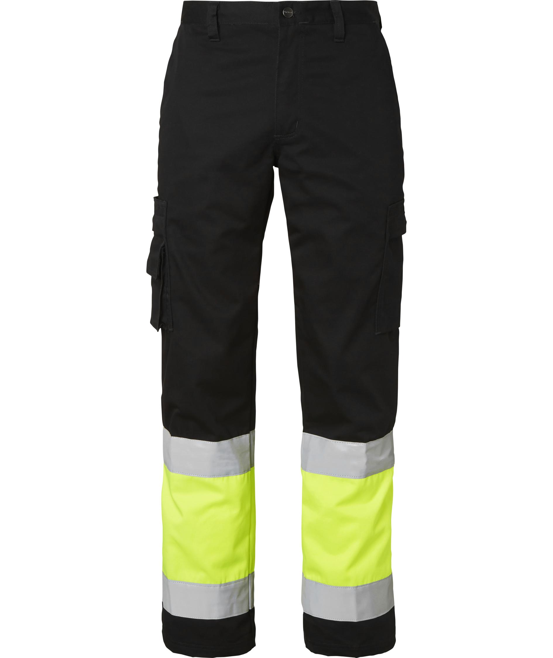 Top Swede servicebukse 2070, Svart/Hi-Vis Gul