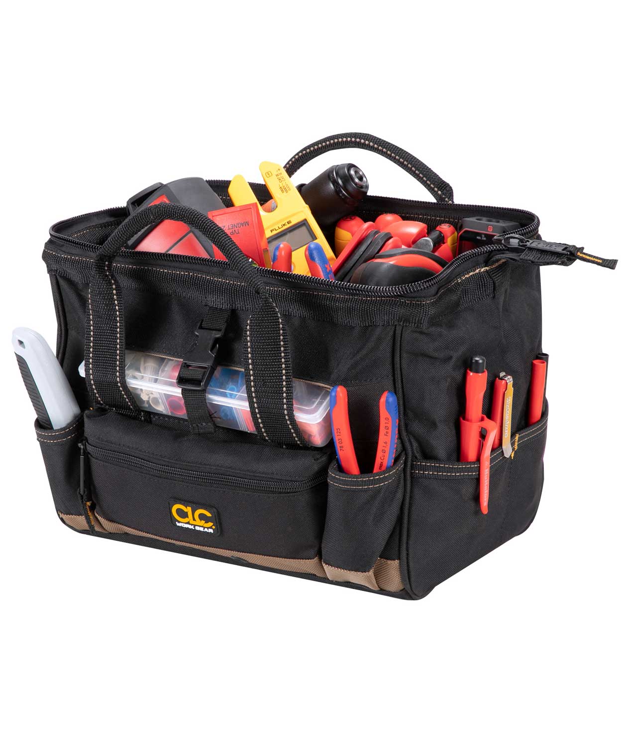 CLC Work Gear 1533 small tool bag 14L, Black/Brown, Black/Brown, large image number 3