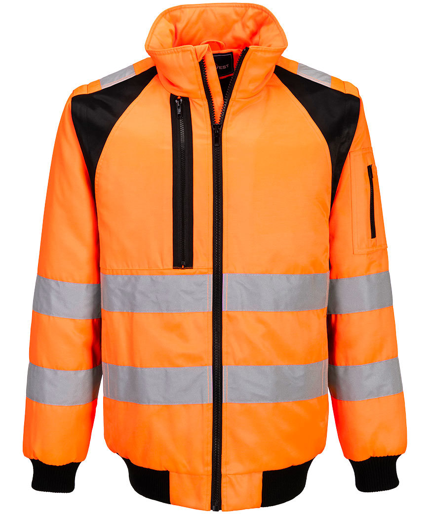 Portwest PW3 3-in-1 pilot jacket, Hi-Vis Orange/Black