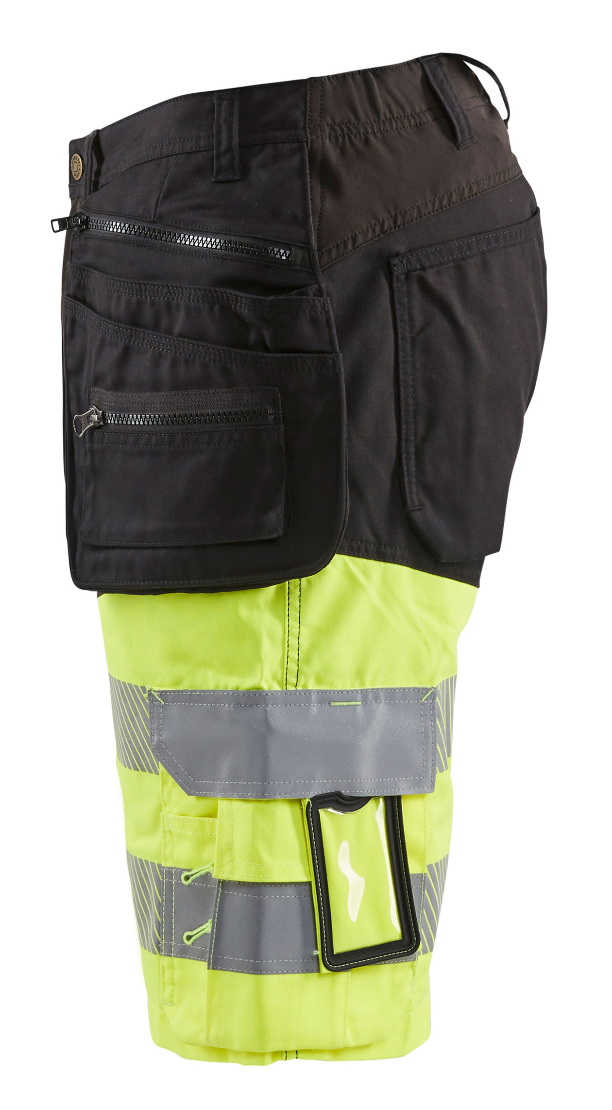 Bl&aring;kl&auml;der stretch h&aring;ndverkershorts, Svart/Hi-Vis Gul, large image number 3
