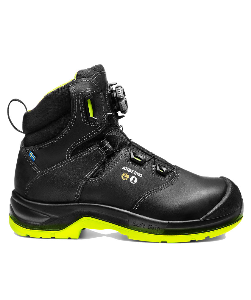 Arbesko 949 vernest&oslash;vletter S3, Svart/Lime