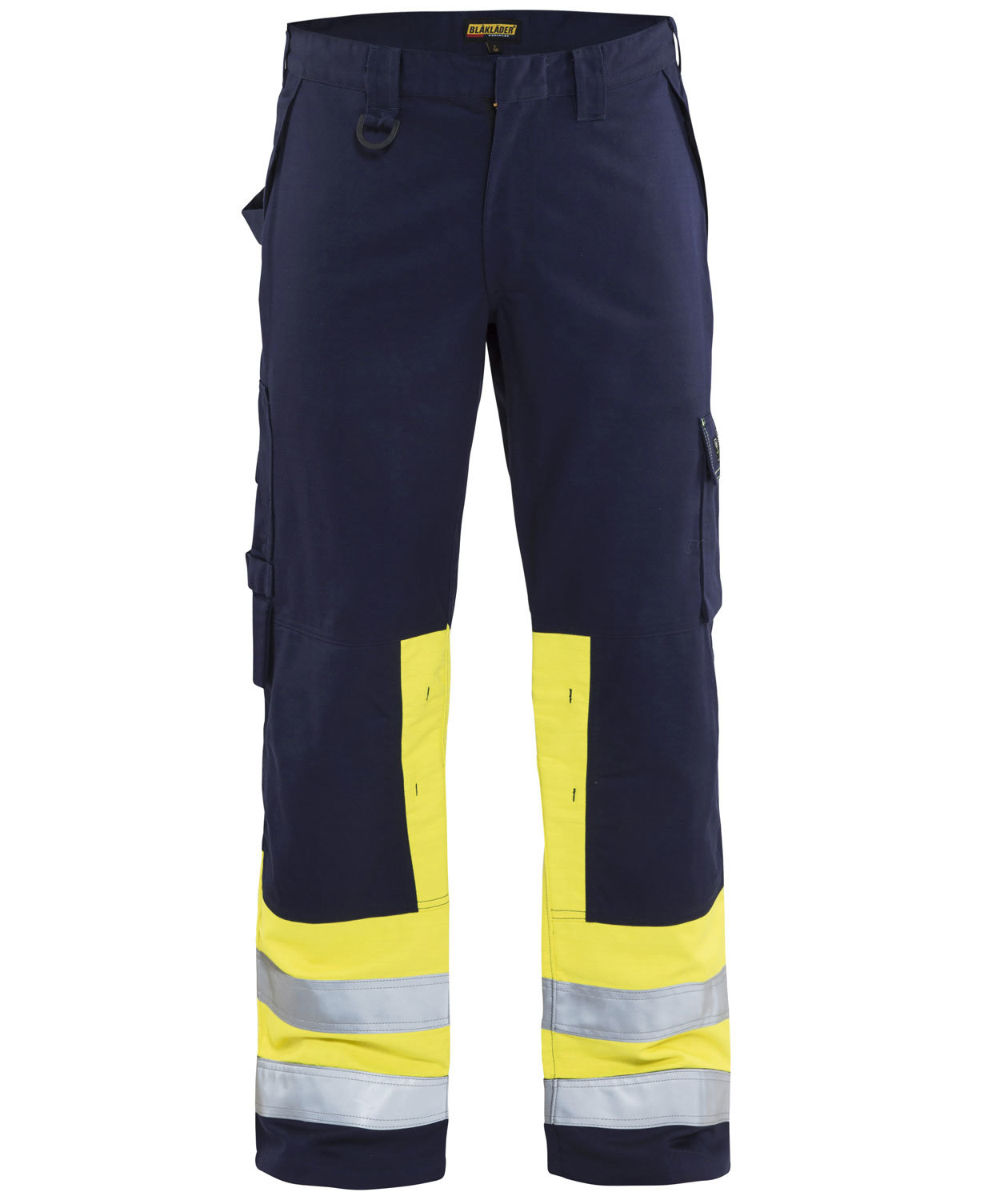 Bl&aring;kl&auml;der Multinorm arbejdsbukser, Marine/Hi-Vis gul