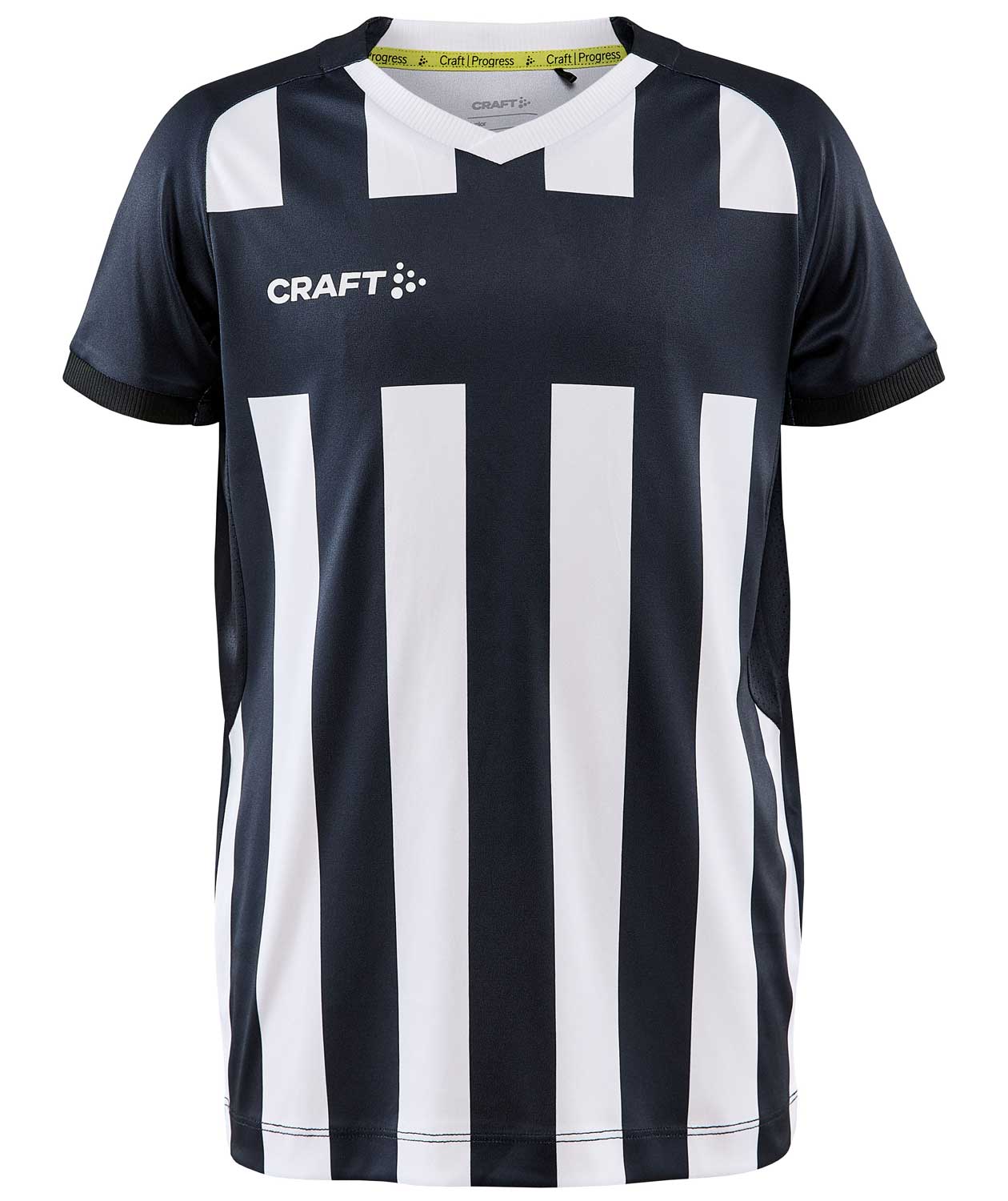 Craft Progress 2.0 Stripe Jersey T-skjorte for barn, Svart/Hvit, Svart/Hvit, swatch