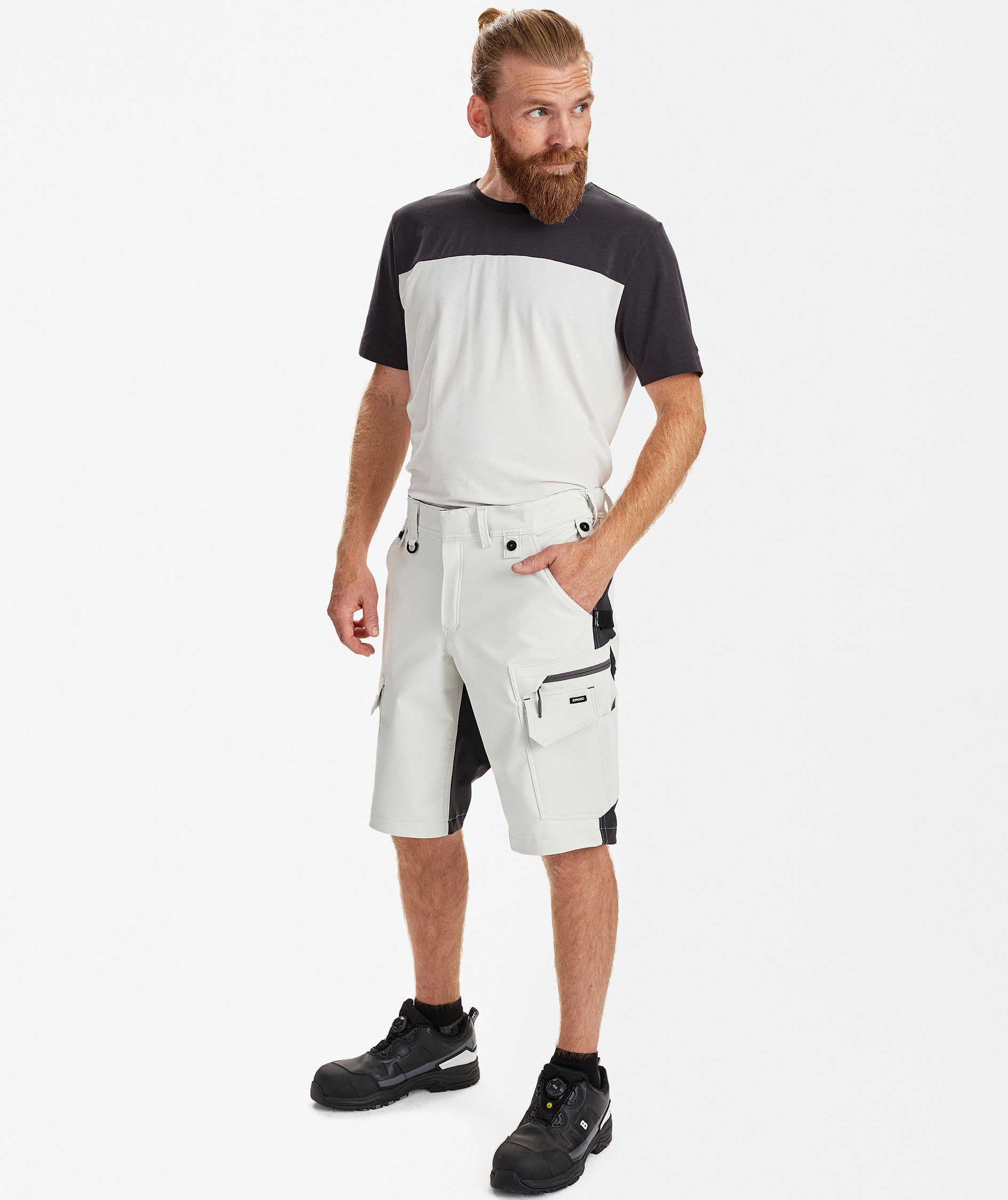 Engel Entire shorts full stretch, Bone White/Anthracite Grey, large image number 2