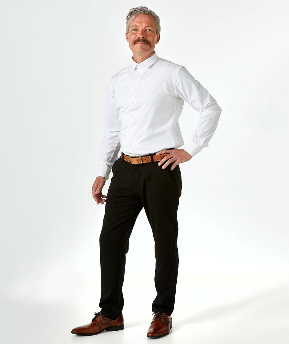 NewTurn Stretch Regular fit chinos, Svart