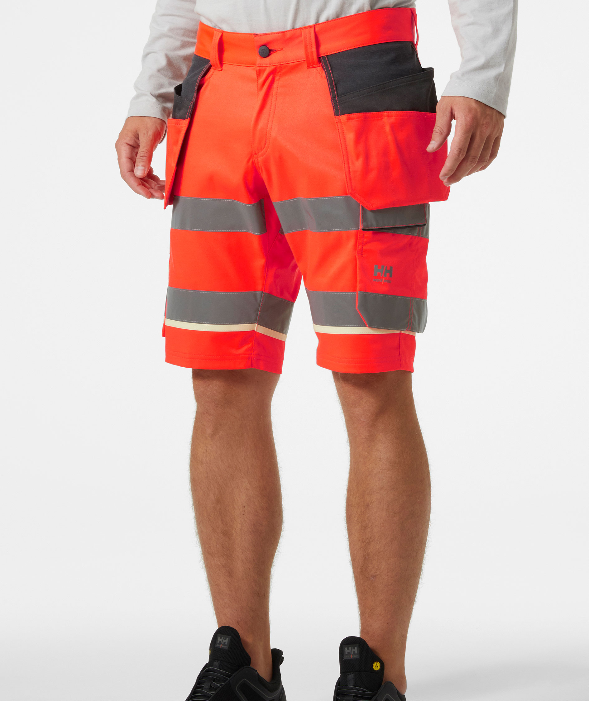 Helly Hansen UC-ME h&aring;ndv&aelig;rkershorts, Hi-Vis R&oslash;d/Ebony