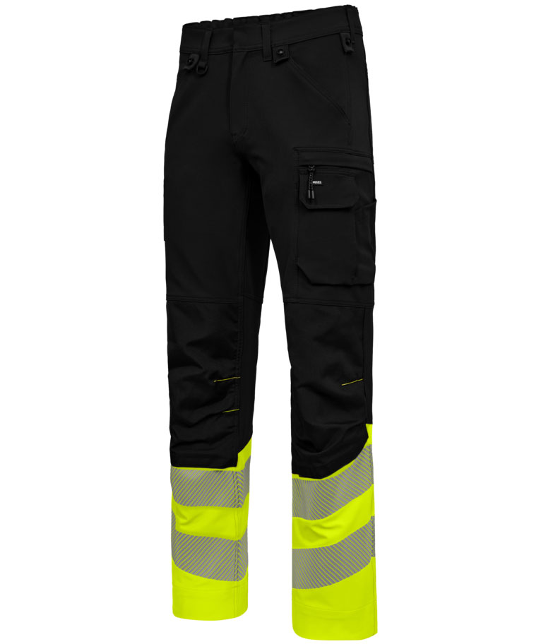 Engel Safety arbejdsbukser full stretch, Sort/Hi-Vis Gul, Sort/Hi-Vis Gul, large image number 2