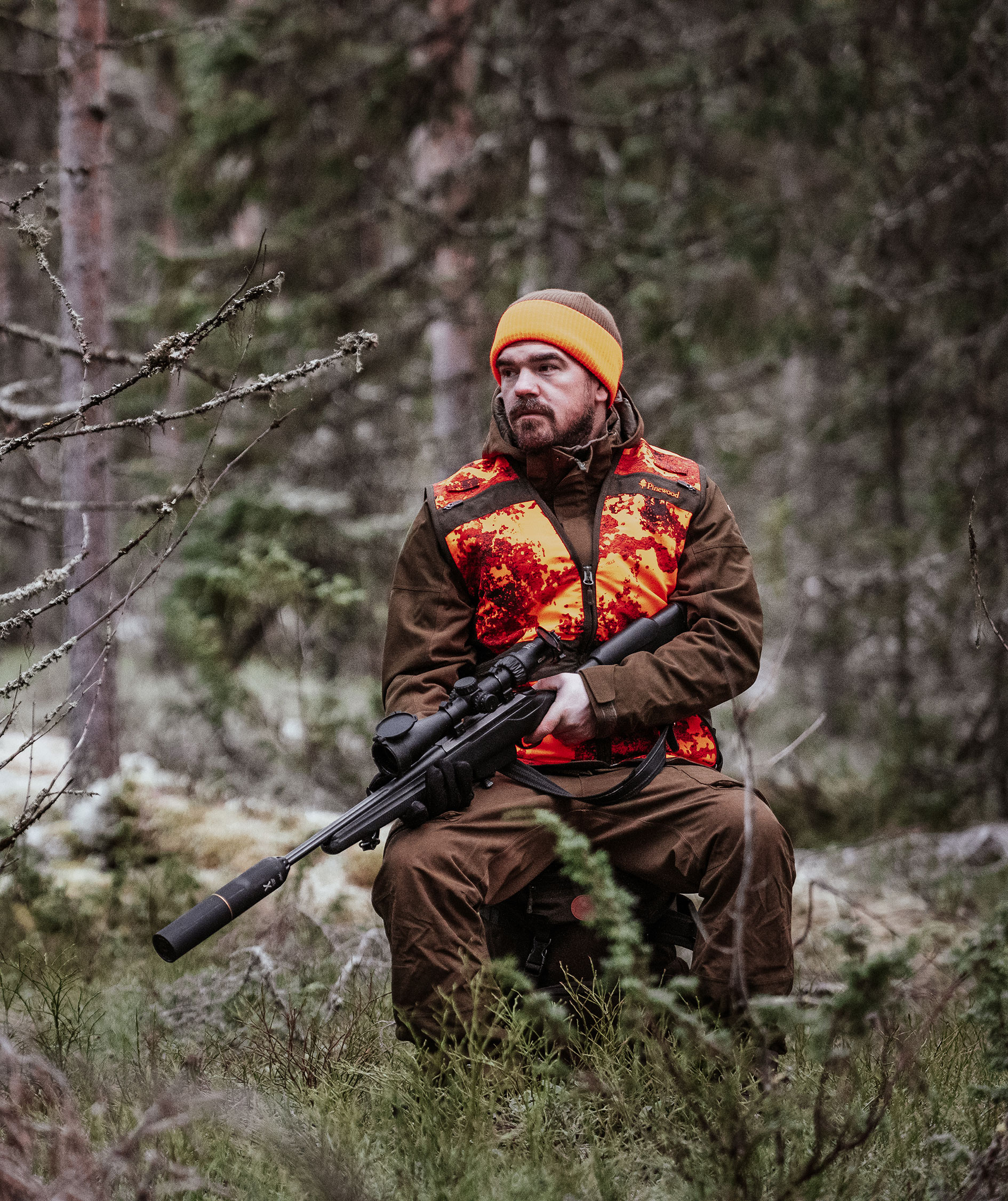 Pinewood&nbsp;Furudal Hunters Pro 2.0 Camou vest, Strata Blaze/Moss Green, large image number 9
