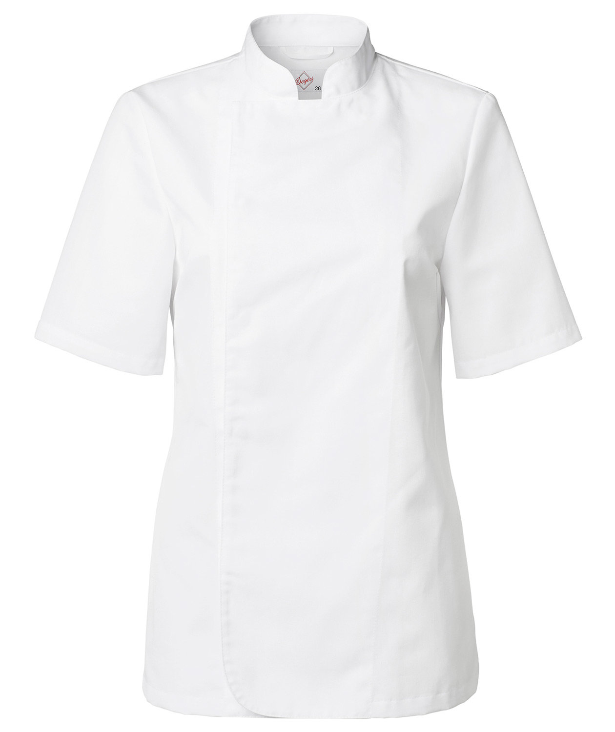 Segers kort&auml;rmad kockjacka dam, Vit