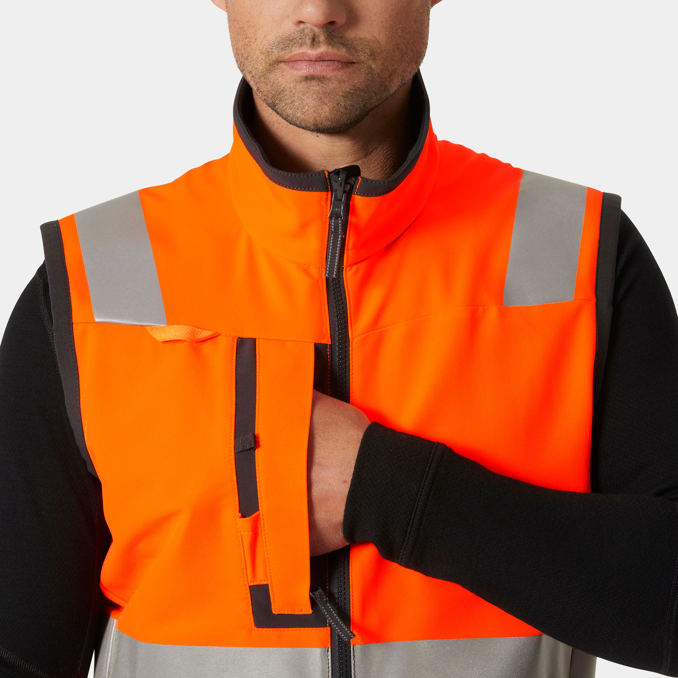 Helly Hansen Alna 4X Tech Weste full stretch, Hi-vis Orange/Ebony, large image number 4