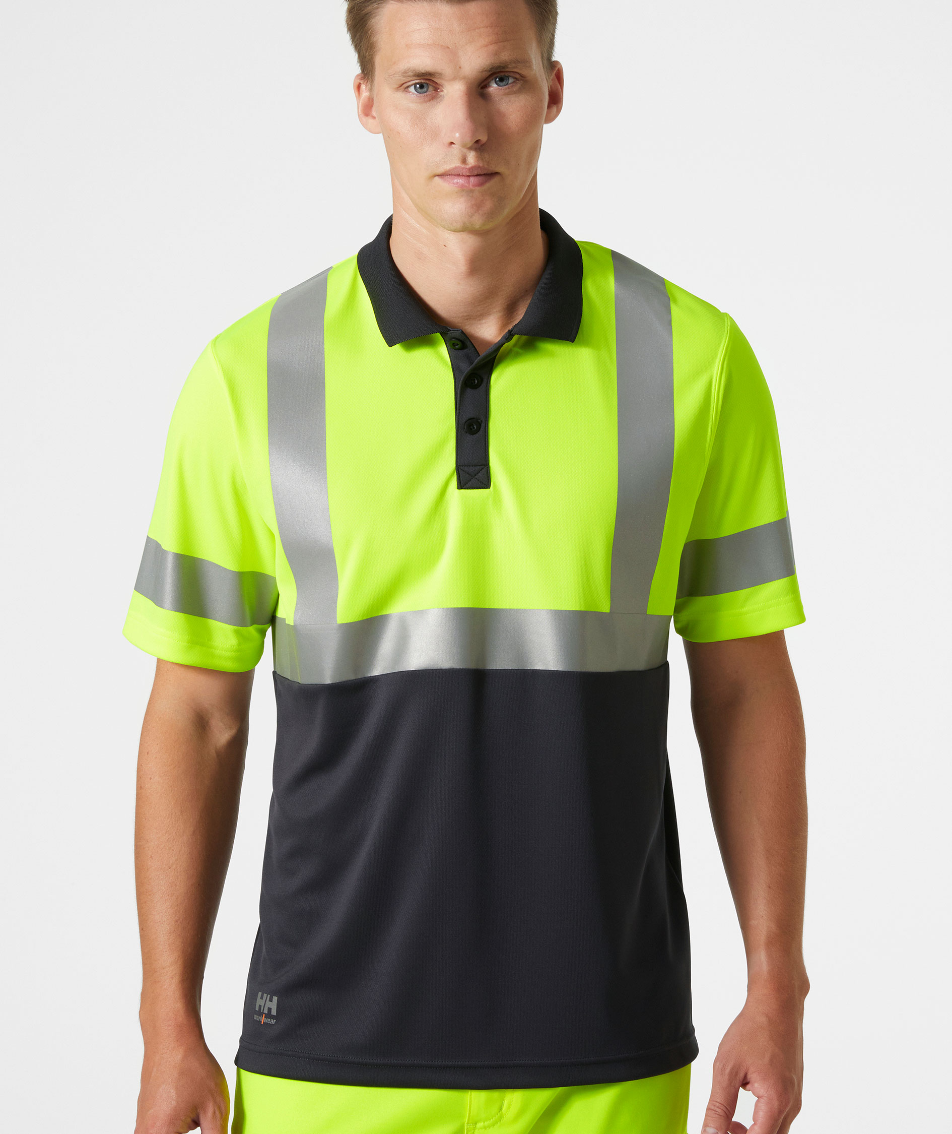 Helly Hansen Addvis polo T-shirt, Hi-vis Gul/Ebony, large image number 1