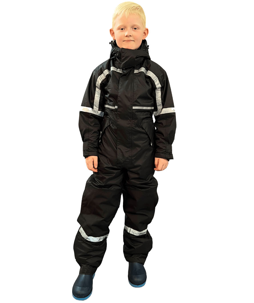 Ocean thermo coverall for kids, Black, large image number 3