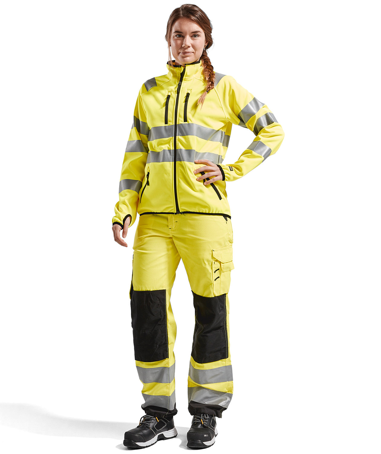 Bl&aring;kl&auml;der dame softshelljakke, Hi-Vis&nbsp;Gul