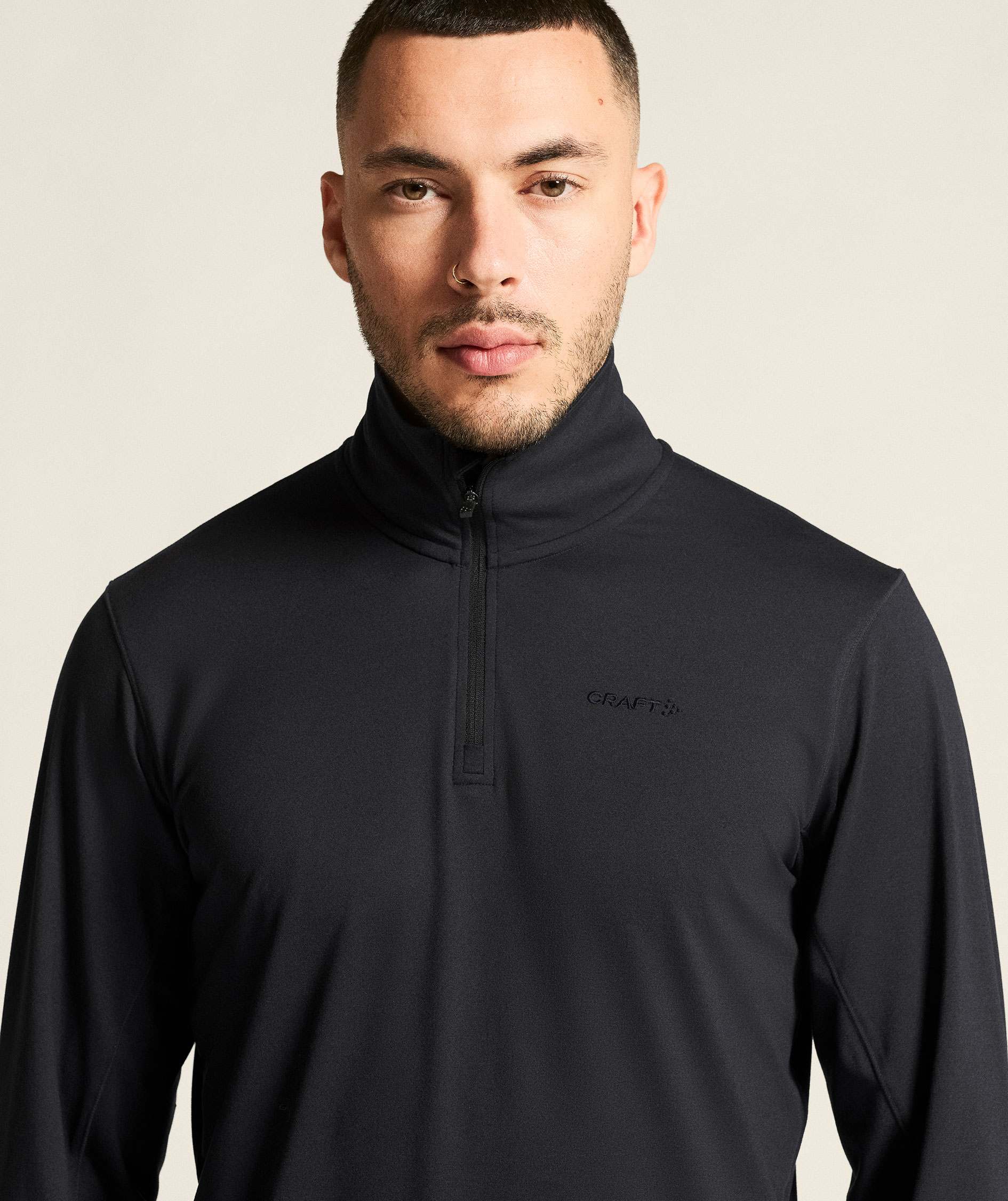 Craft Flow Halfzip Baselayer Sweater, Black/Melange, large image number 3
