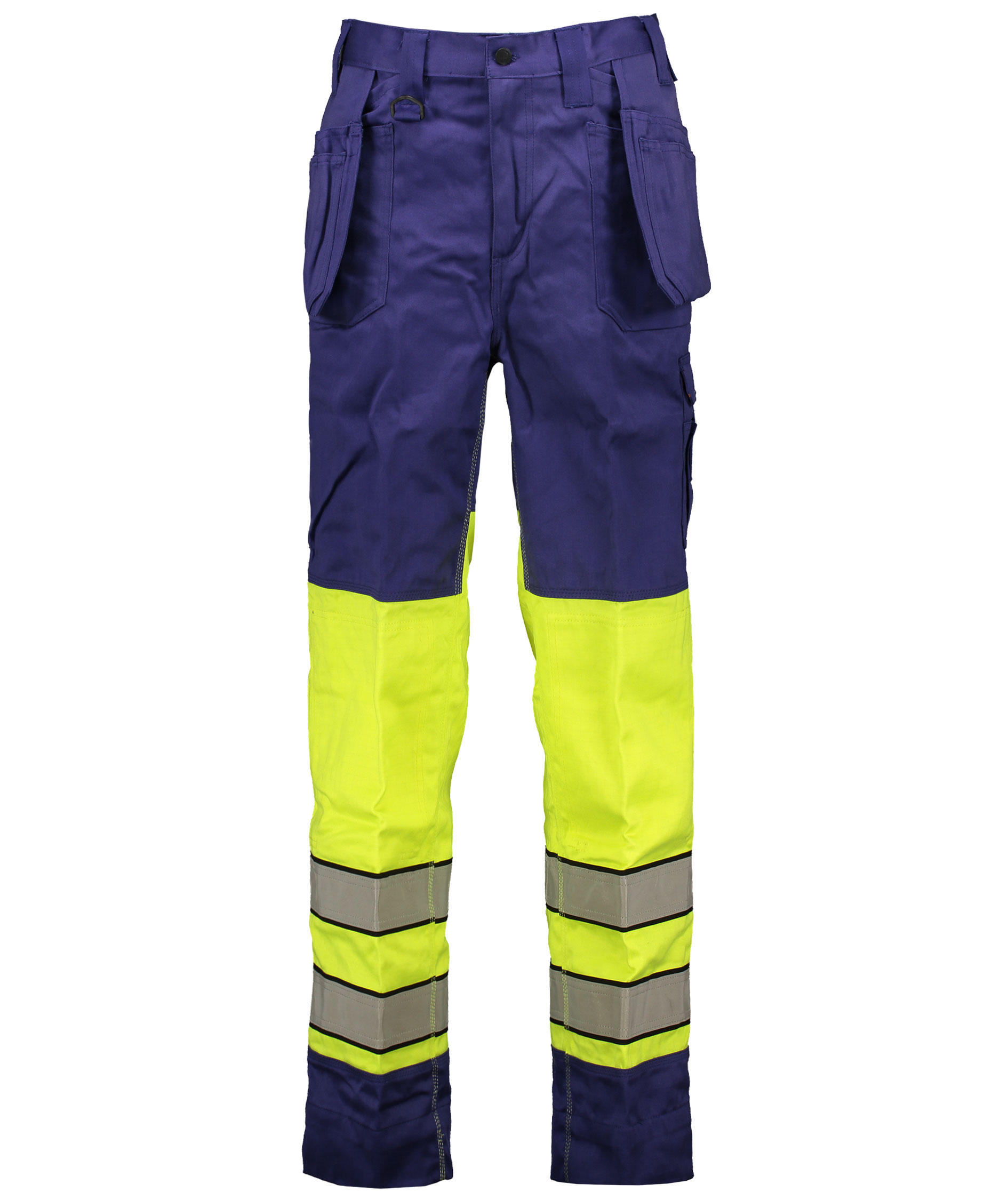 Bulldog Multinorm h&aring;ndverksbukse, Bl&aring;/Hi-vis gul