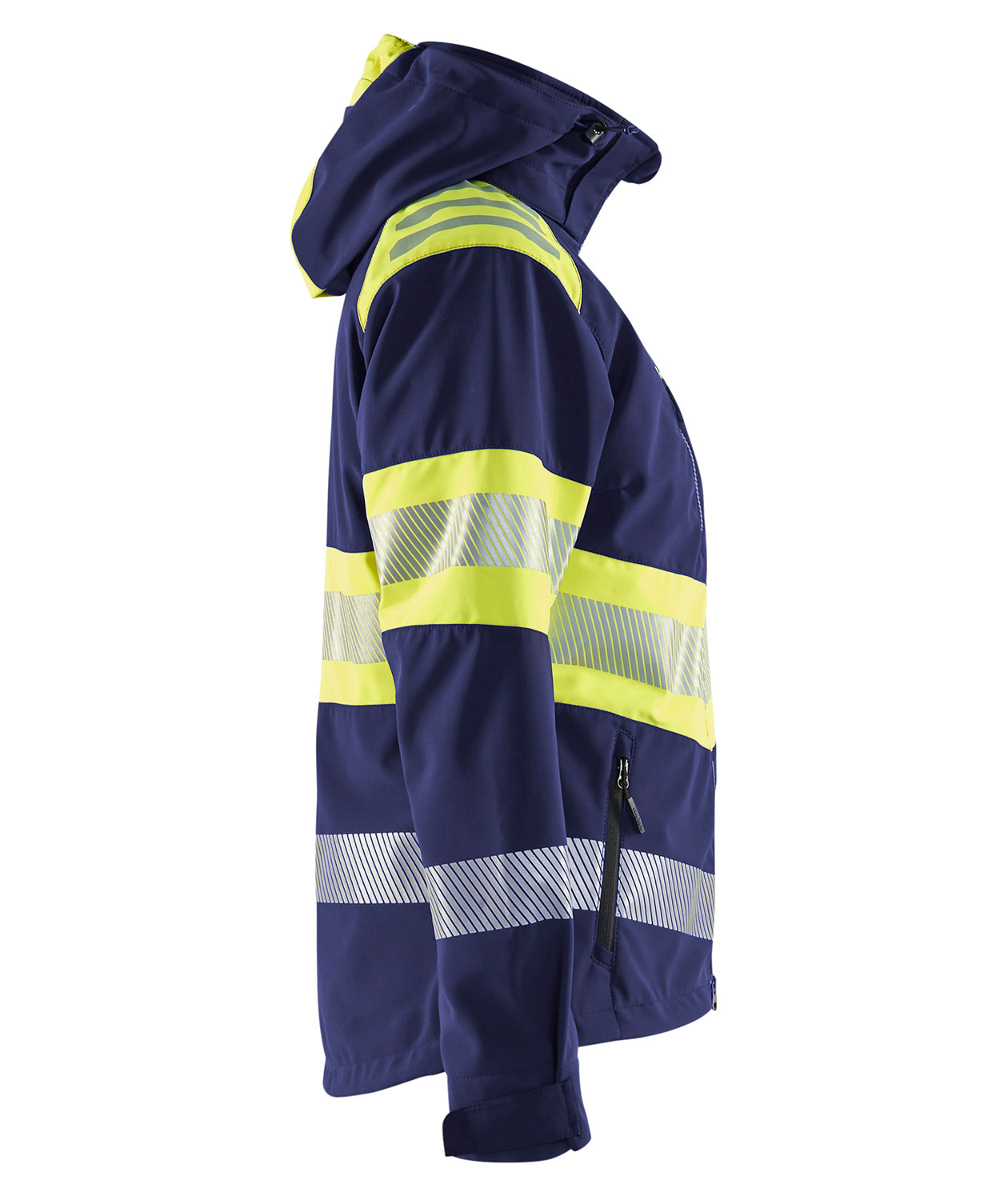Bl&aring;kl&auml;der dame softshelljakke, Marine/Hi-Vis gul, large image number 2