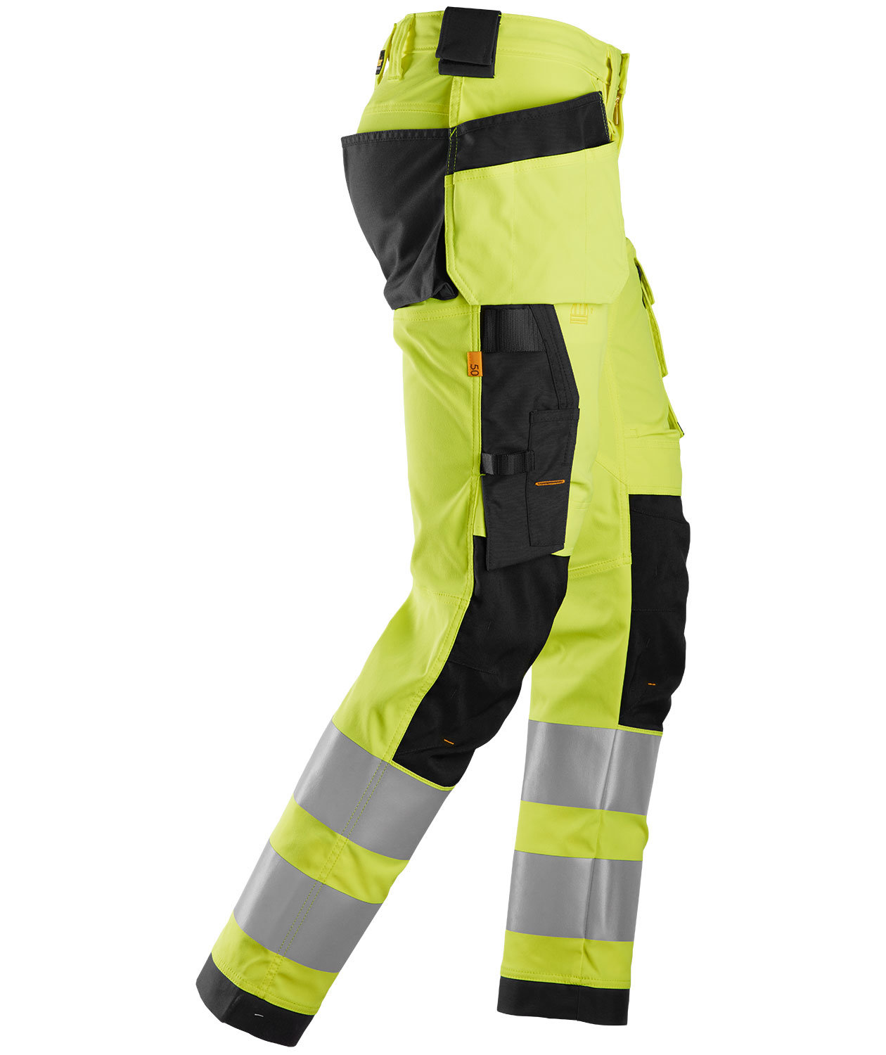 Snickers AllroundWork h&aring;ndverkerbukse 6243, Hi-vis Gul/Svart, large image number 3