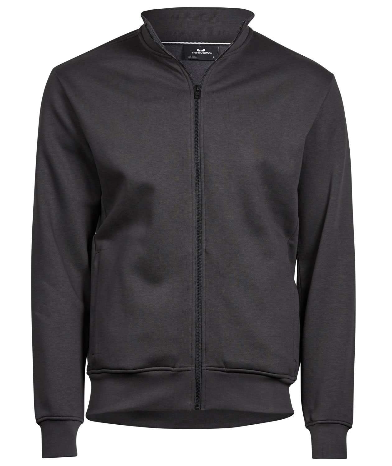 Tee Jays full zip sweat cardigan, M&oslash;rkegr&aring;, M&oslash;rkegr&aring;, swatch