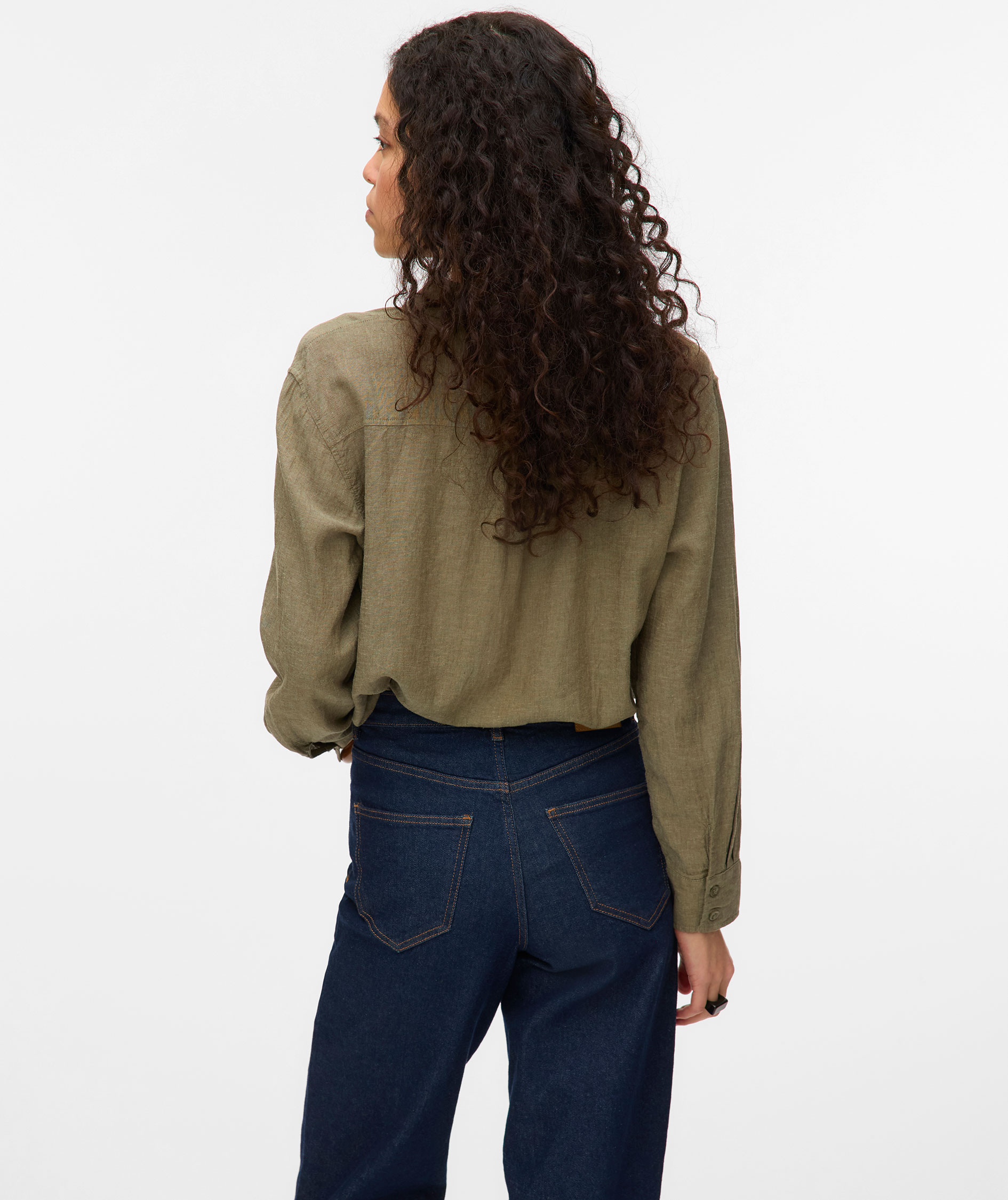 Vero Moda VMLINN women's linen shirt, Kalamata Melange, large image number 2