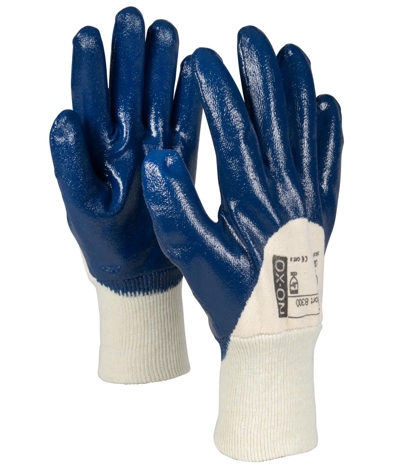 OX-ON NBR Comfort 8300 Arbeitshandschuhe, Blau/Natur