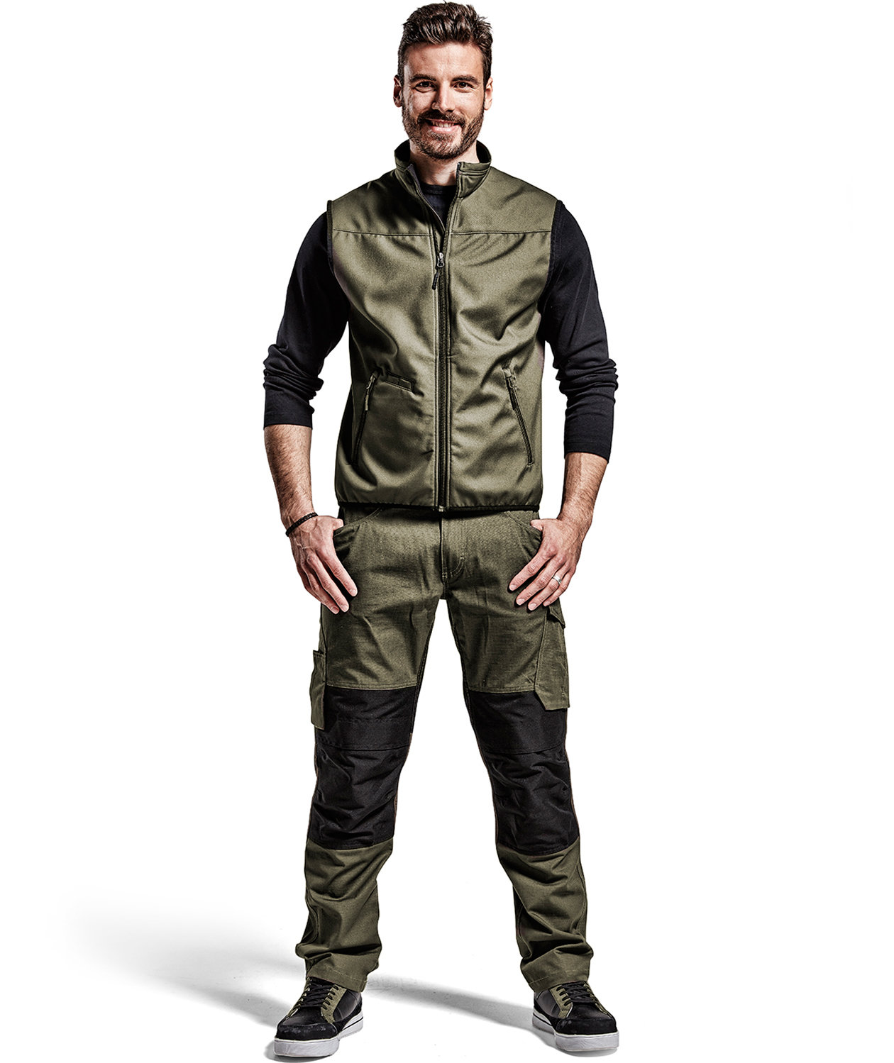 Bl&aring;kl&auml;der Unite softshell vest, Olivengr&oslash;n/Sort